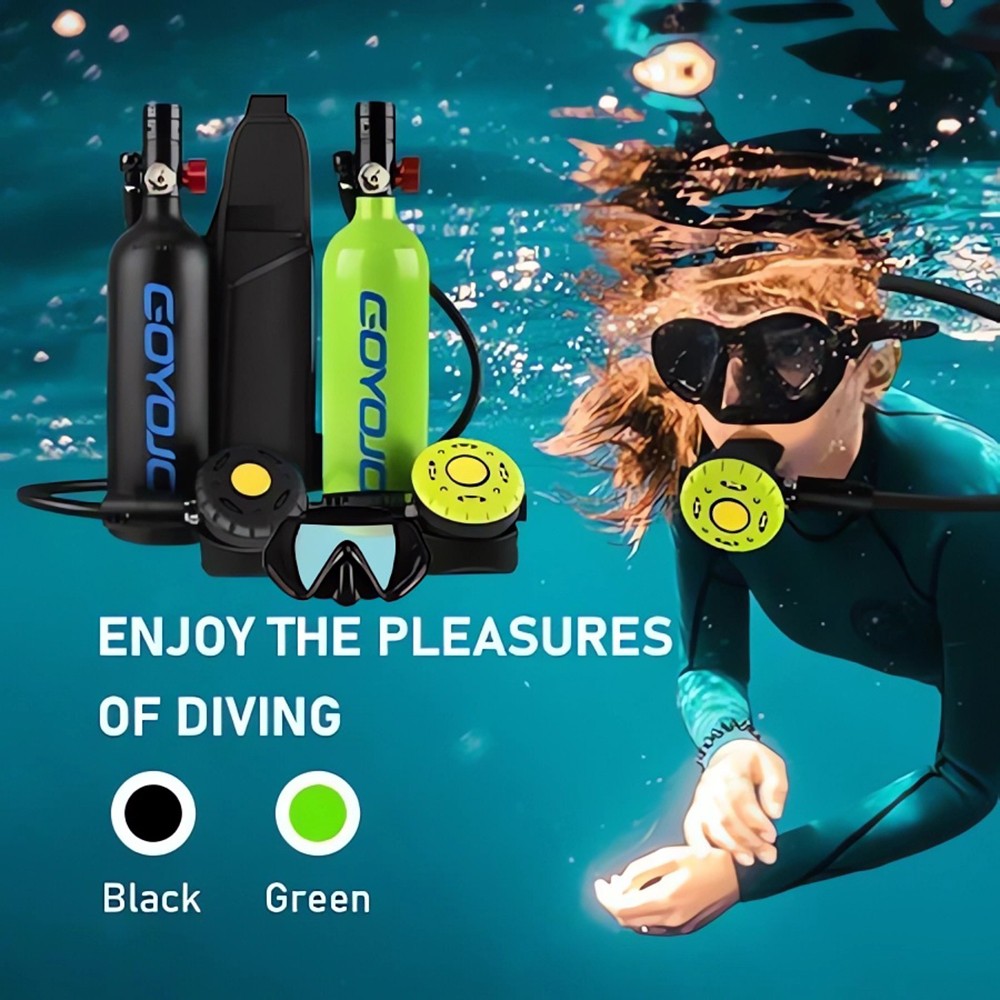 GOYOJO 2L Scuba Diving Tank Kit, Oxygen Underwater Pump & Diving Glasses & Vest