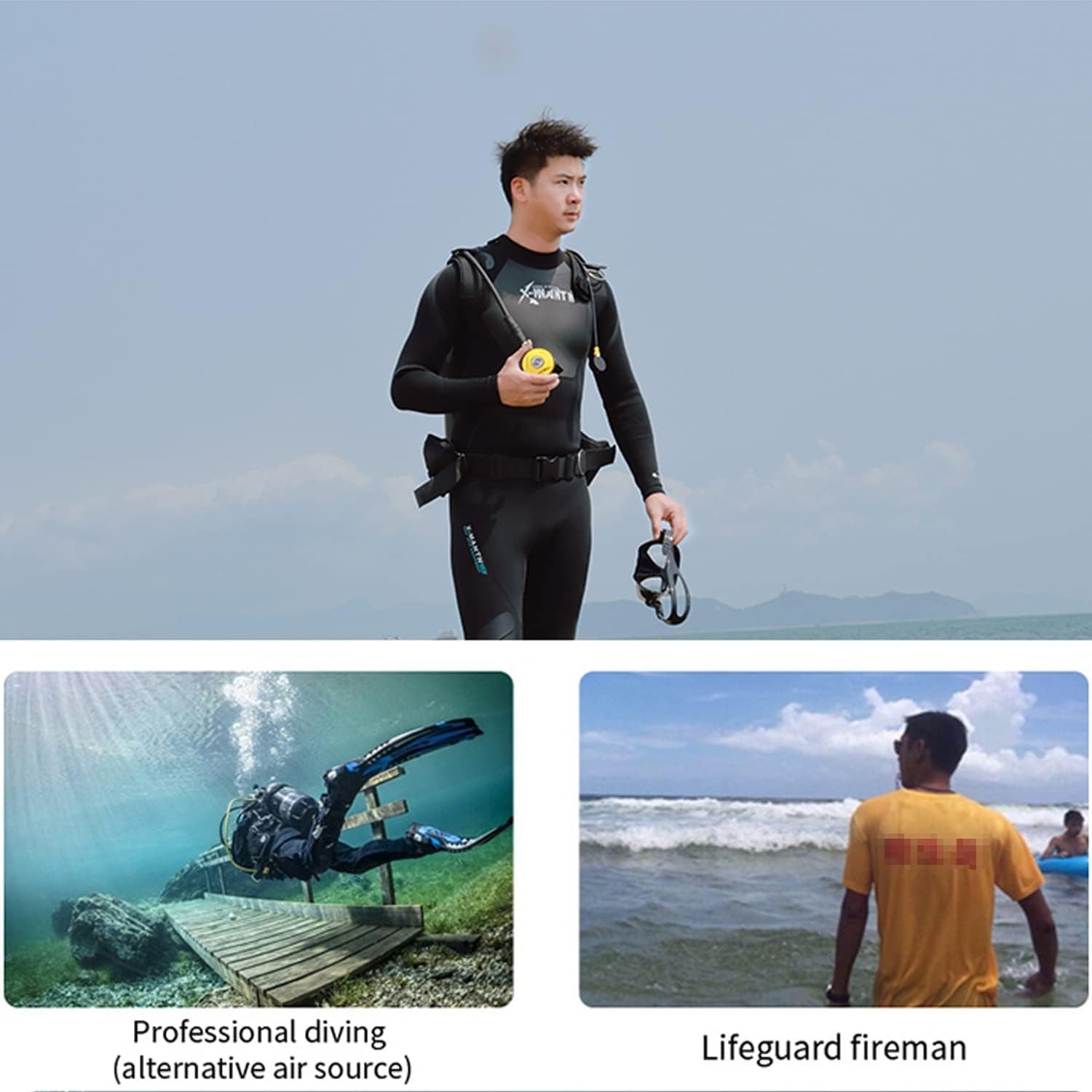 GOYOJO 2L Scuba Diving Tank Kit, Oxygen Underwater Pump & Diving Glasses & Vest