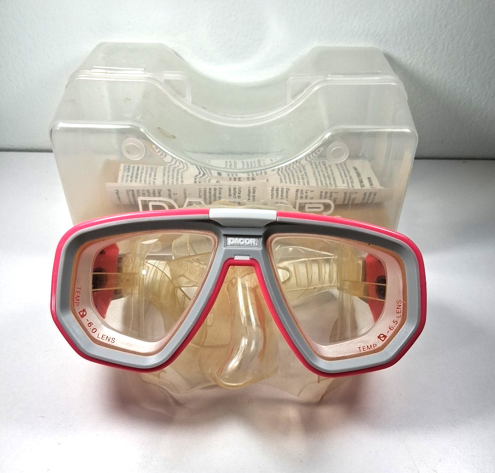 Pink Dacor Pursuit DL Mask Model Tempered Lens Goggles Scuba Diving