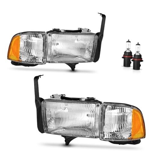 Headlights Assembly for 1994 OE Replacement Chrome | With High & Low Beam Bulbs