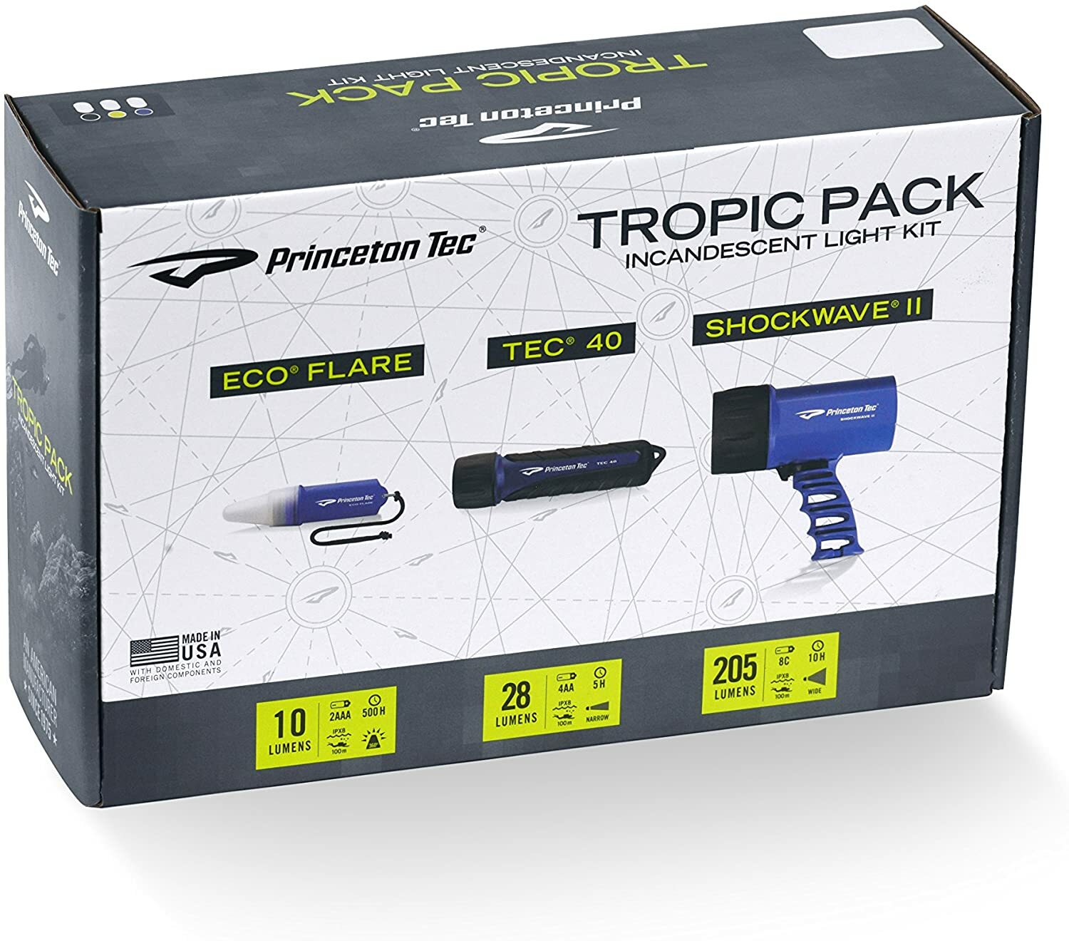 Princeton Tec Tropic Pack Dive Light Neon Yellow – NEW