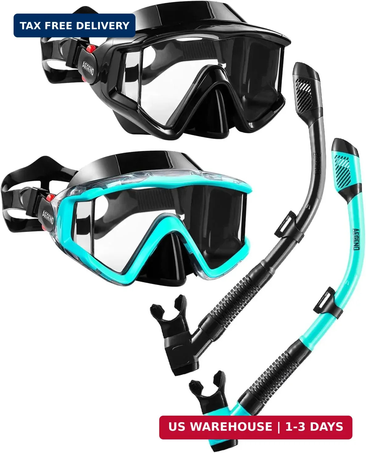 Aegend Snorkeling Gear for Adults Youth Kids, Snorkel Mask with Top Dry Valve –