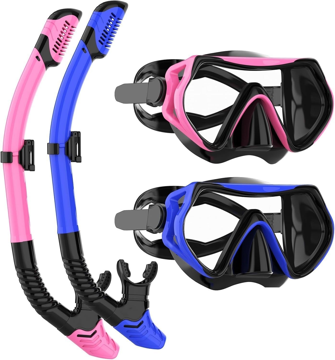 Snorkeling Gear Set-1 Adults Degree Blue Pink 2 Pack Waterproof