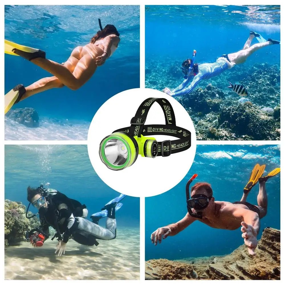 Diving Headlight Waterproof Professional Underwater Flashlight Fishing Light
