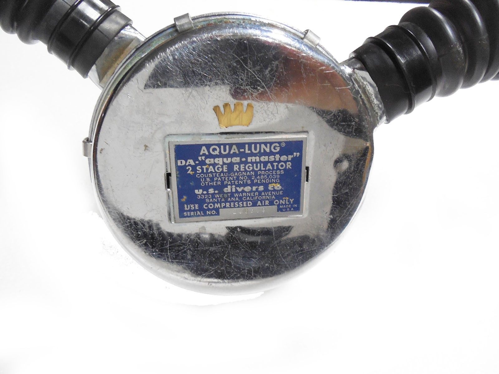 1968 U.S. DIVERS AQUAMSTER TWO HOSE 2 STAGE REGULATOR- REBUILT & READY TO DIVE