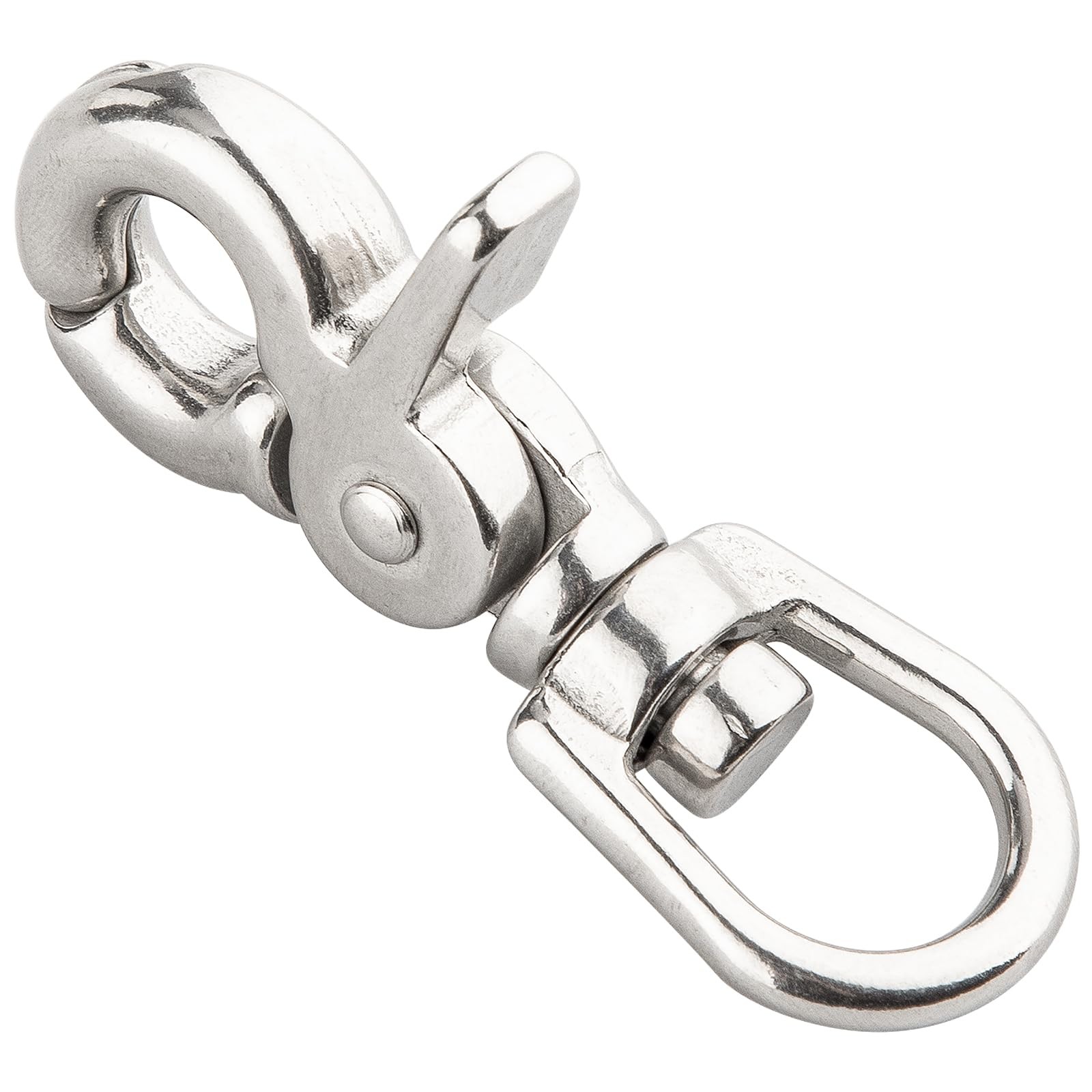2 PCS 2-5/8 Inch Trigger Snap Hooks, Swivel, 316 Stainless Steel, Marine Grade