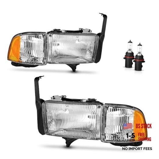 Headlights Assembly for 1994 OE Replacement Chrome | With High & Low Beam Bulbs