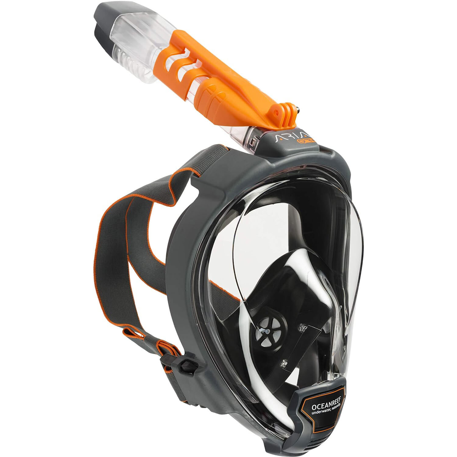 Used Ocean Reef ARIA QR+ Full Face Snorkeling Mask, Black, Size: Small / Medium