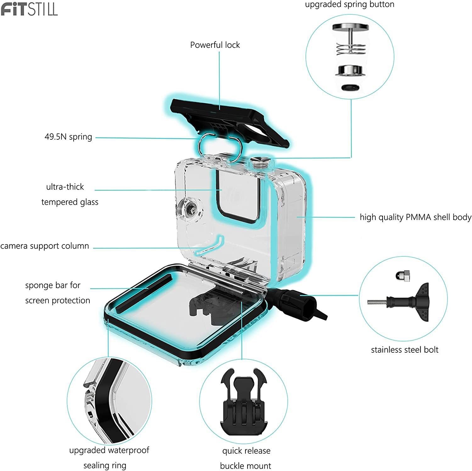 FitStill Underwater Waterproof Diving Housing for Go Pro Hero One Size, clear