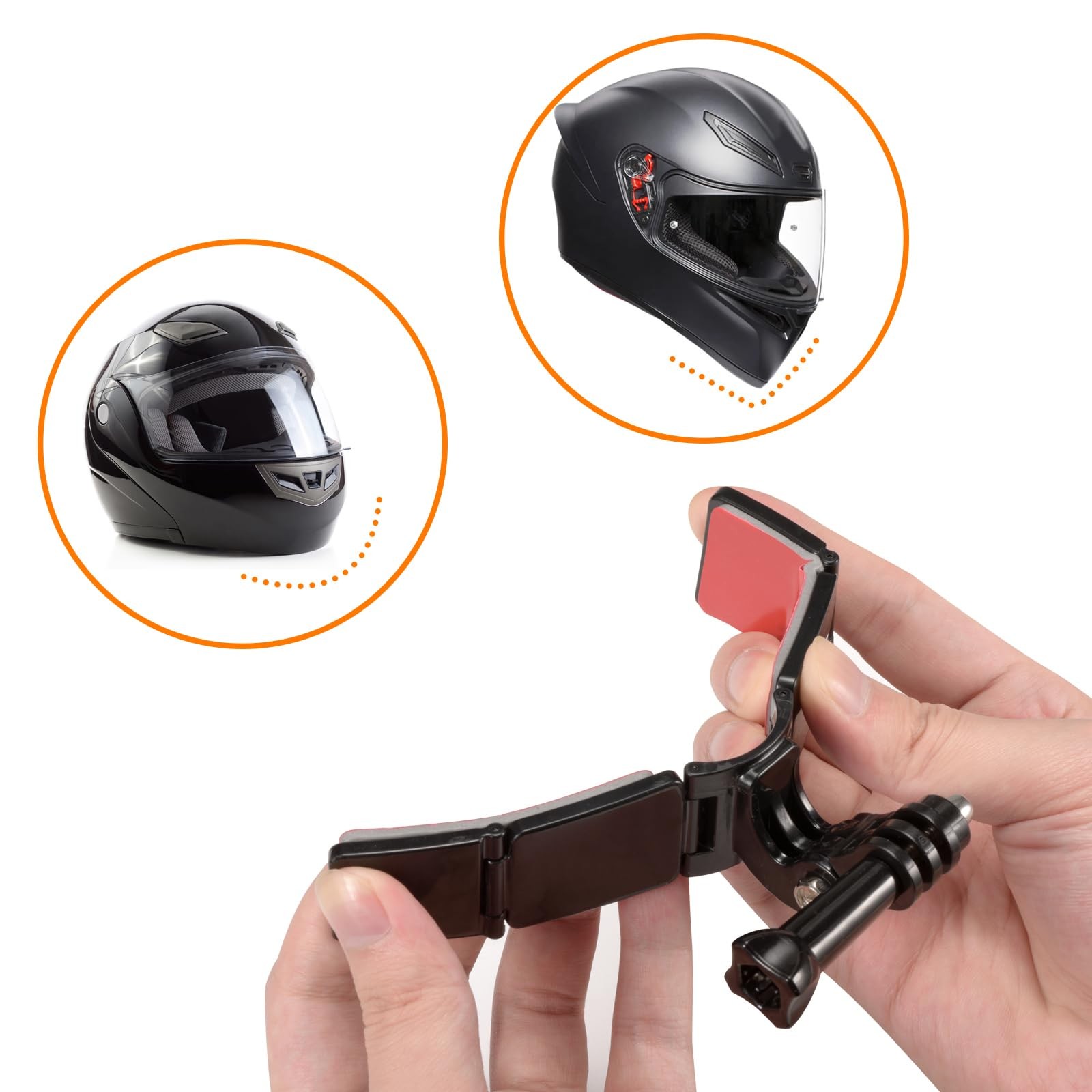 Lupholue Motorcycle Helmet Chin Mount Kits with Adhesive Curved Pads…