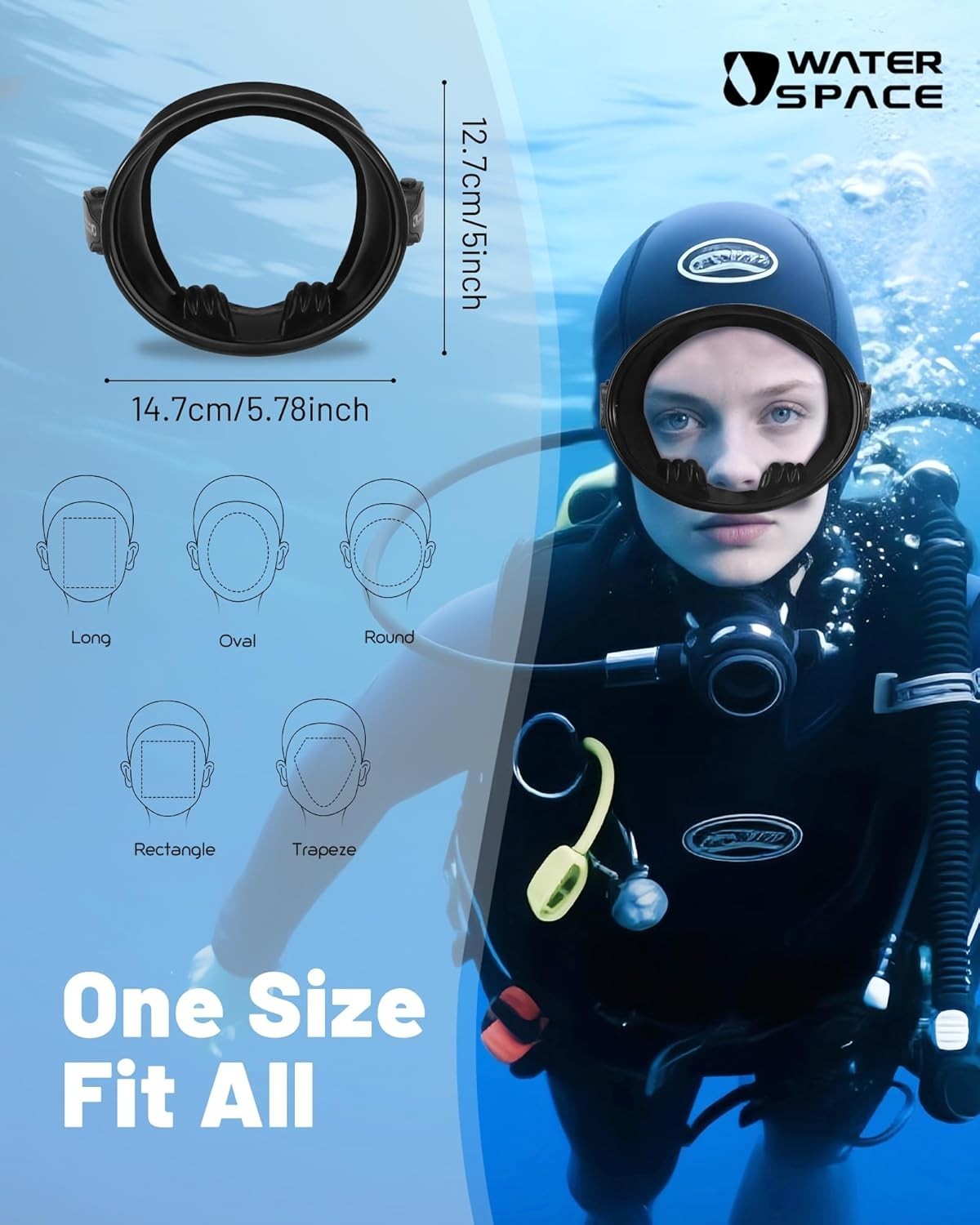 Wipe Anti Fog Oval Diving Mask for Adults Youth Over16, HD Tempered Glass 180…