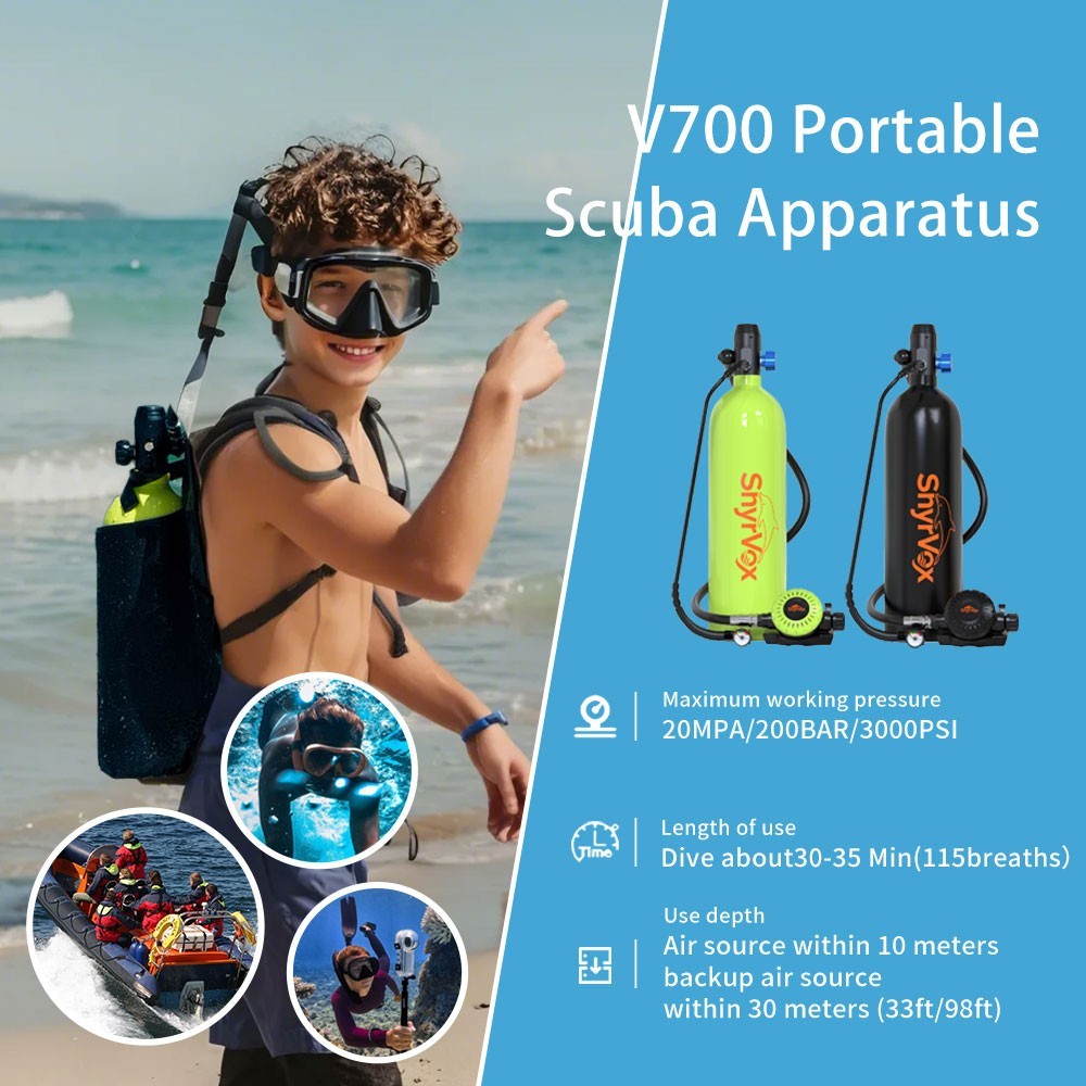 Scuba Tank Kit 1.9L with Full Face Mask,Portable Lung System for Short Time