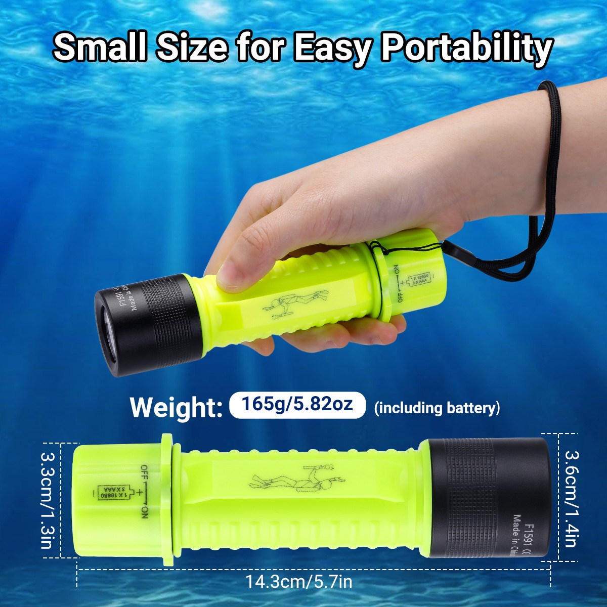 2x Underwater 80ft Scuba Diving Flashlight Waterproof Dive Torch Snorkeling Lamp