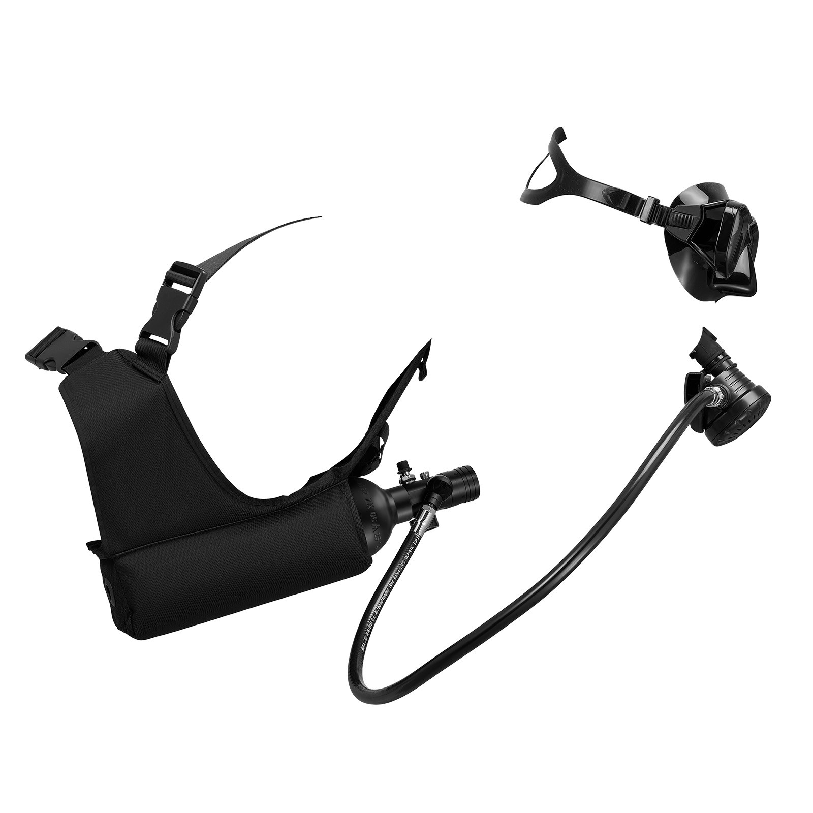 VEVOR Mini Scuba Tank 1L Portable Diving Lung Tank with Adapter & Pump 15-20 min