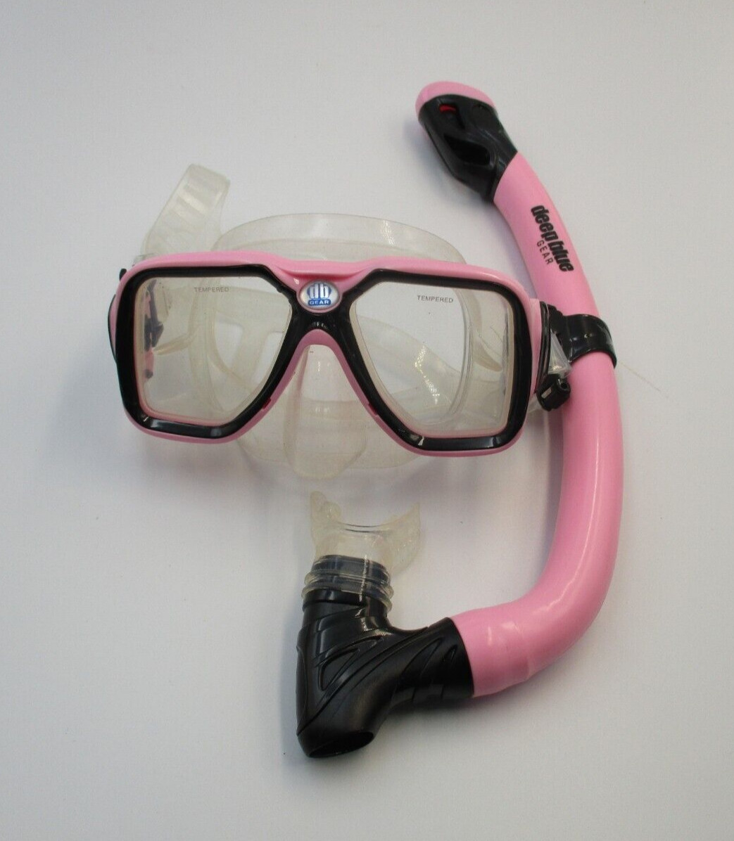 Deep Blue Gear Profile Adult Tempered Glass Mask & Snorkel Combo Pink