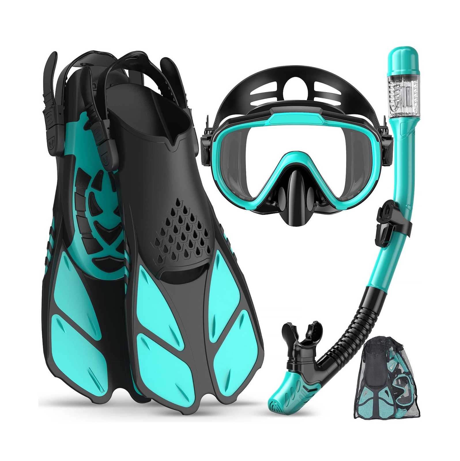 Snorkeling Gear for Adults Men Women,4 in 1 Snorkel Set with Panoramic View D…