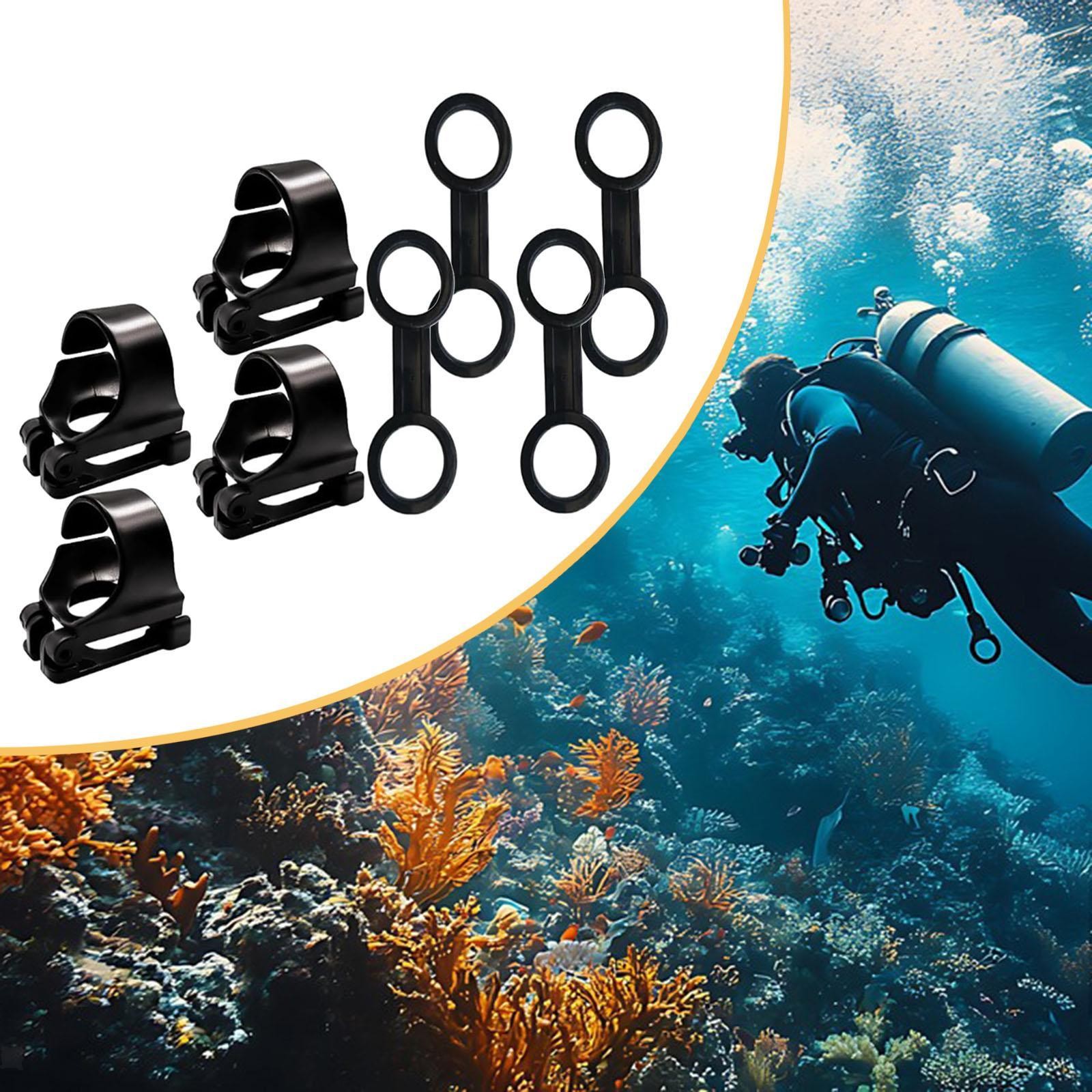 8x Scuba Diving Clips Silicone Snorkel Mask Strap Keepers Lightweight
