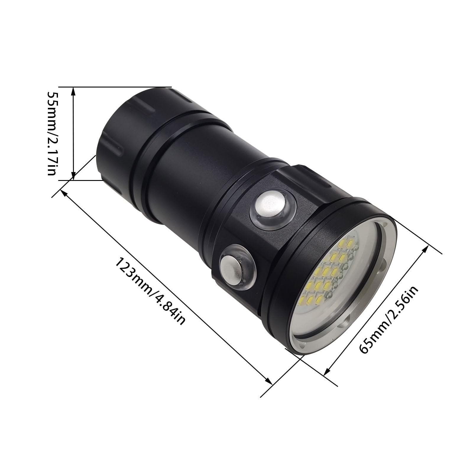 18000 Lumen Waterproof Diving Flashlight – 100M LED Torch with 7 Modes