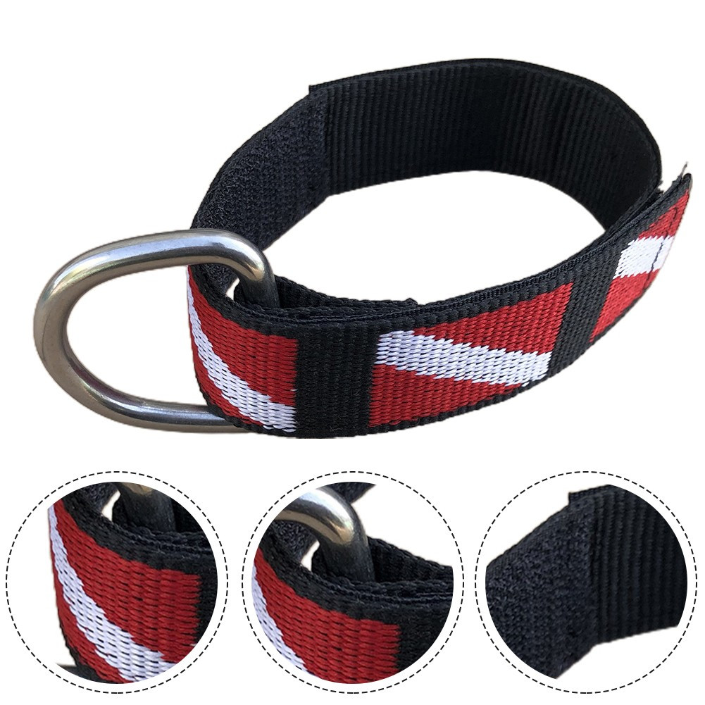 Adjustable Scuba Diving Wrist Strap Lanyard Webbing Band With Metal D-Ring New