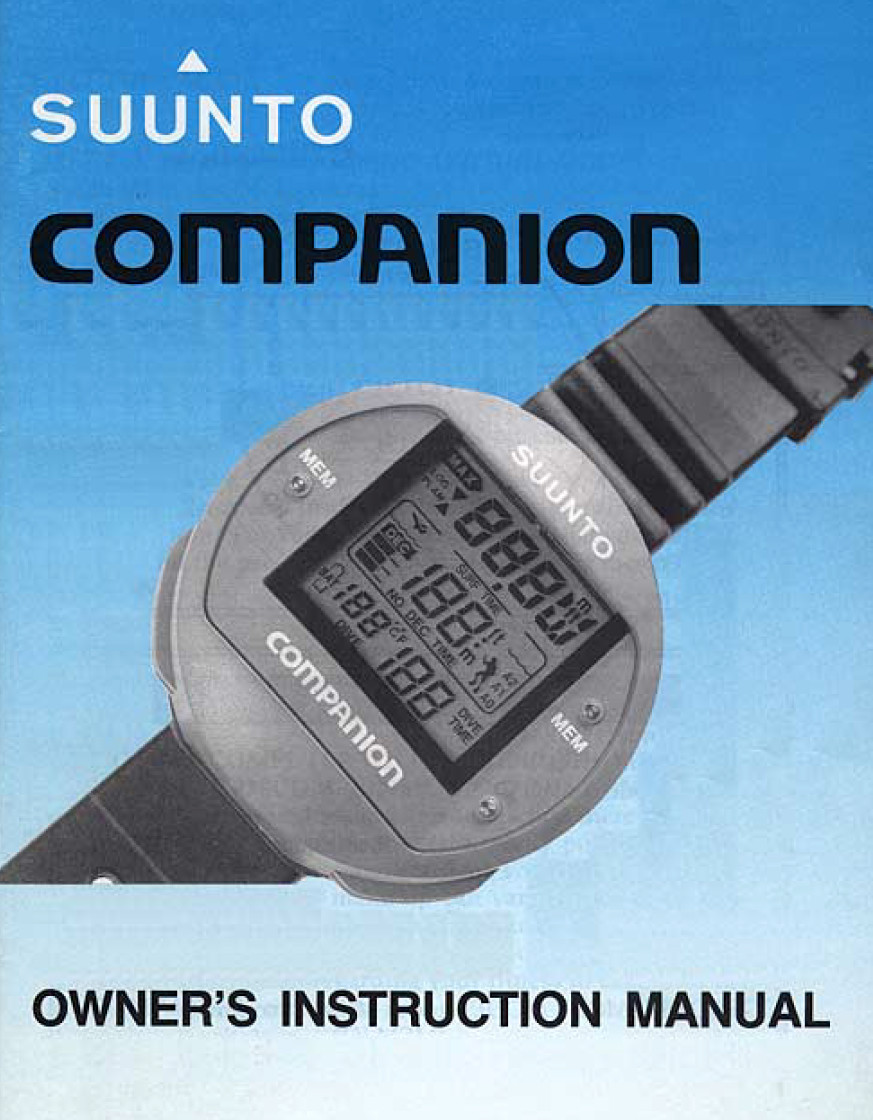 Suunto SeaQuest Companion Scuba Dive Computer Printed Manual Sea Quest