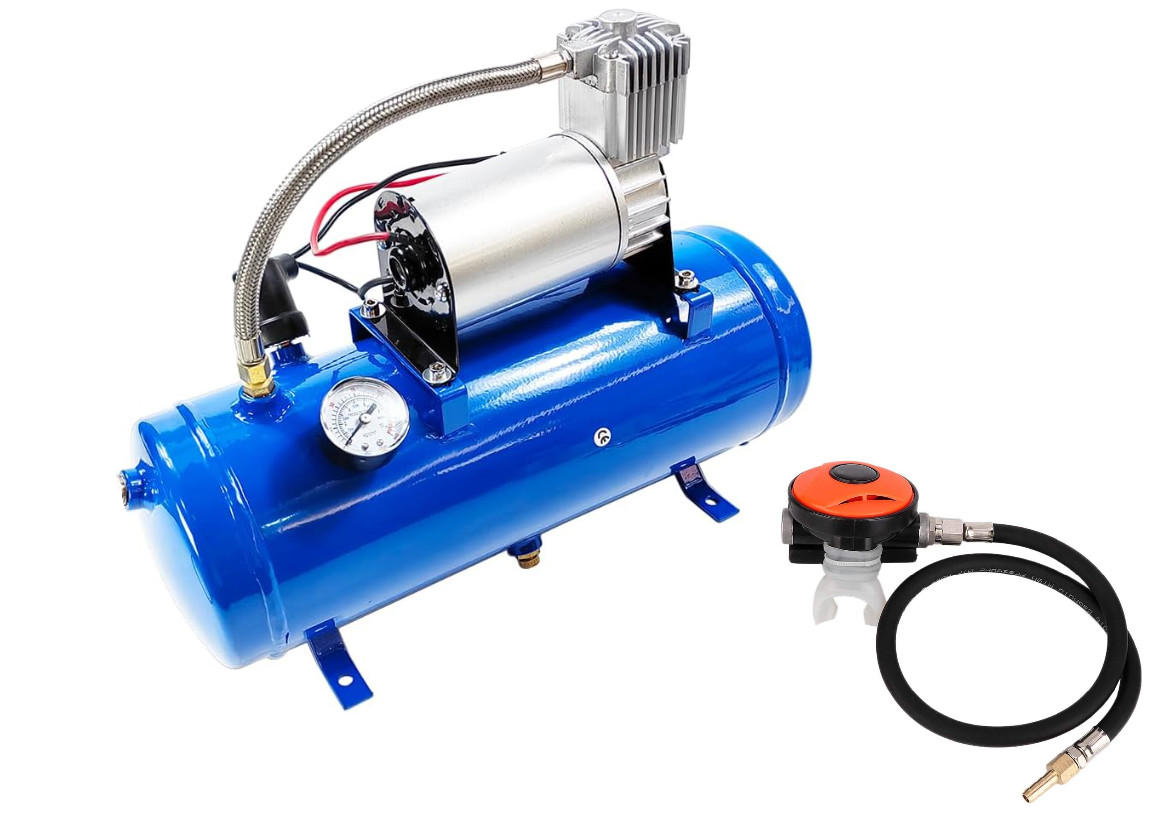 Hookah Diving Scuba Snorkeling Air compressor 12 Volt 1.6GAL 150 PSI +Regulator