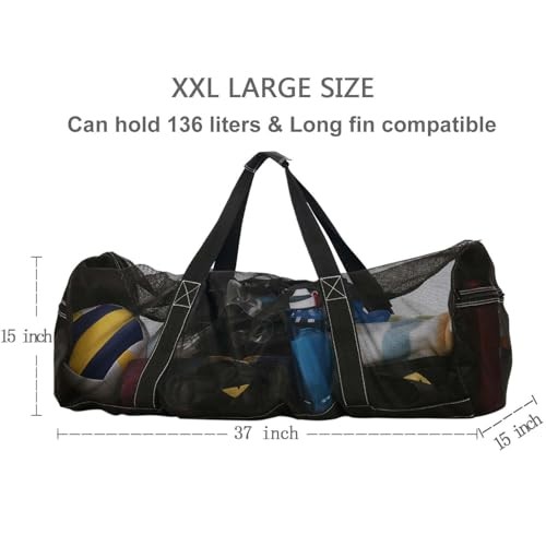 37 Inch XXL Mesh Duffle Bag for Scuba Dive or Snorkel Gear, Extra Large