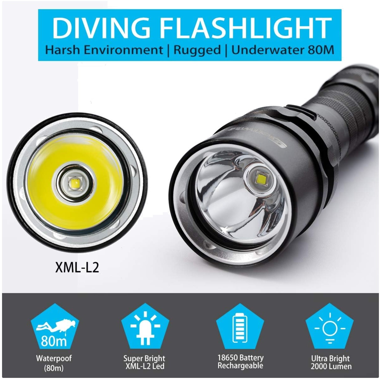 Dive Light for Deep Sea Cave Exploration