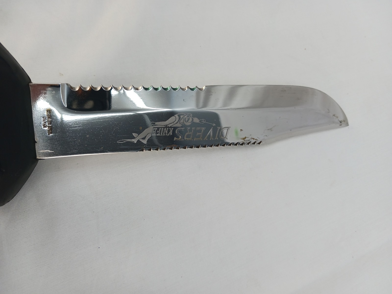Vintage Eternal Dive Knife /w Sheath Serrated Blade, Made in Japan, Black Handle