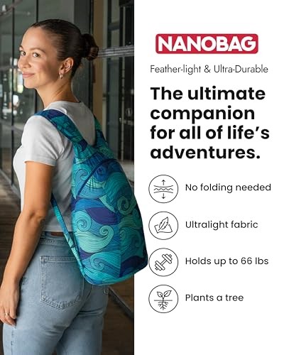Nanobag Daypack – Ultralight 16L Foldable Travel & Hiking Daypack, Black
