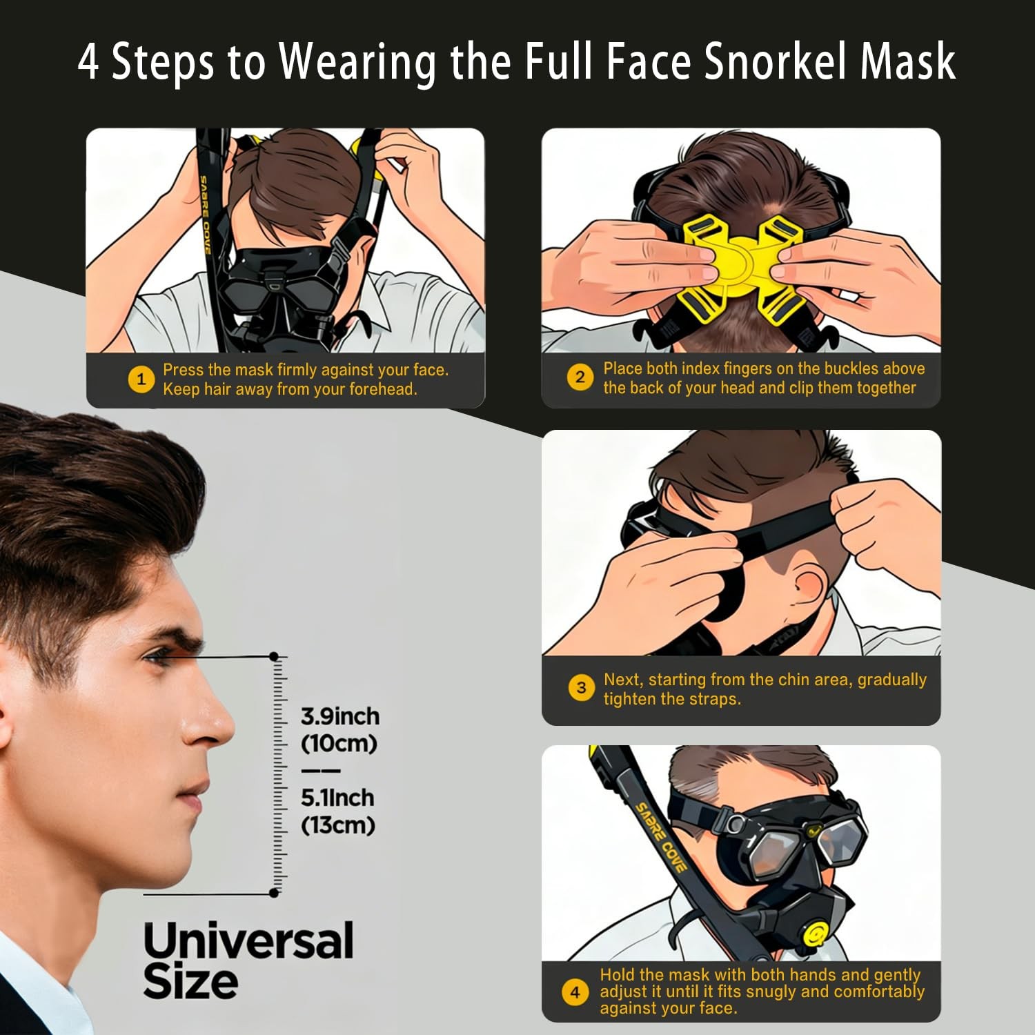 Full Face Snorkel Mask for Adults Teen, Snorkel Mask with Ear Equalization, Q…