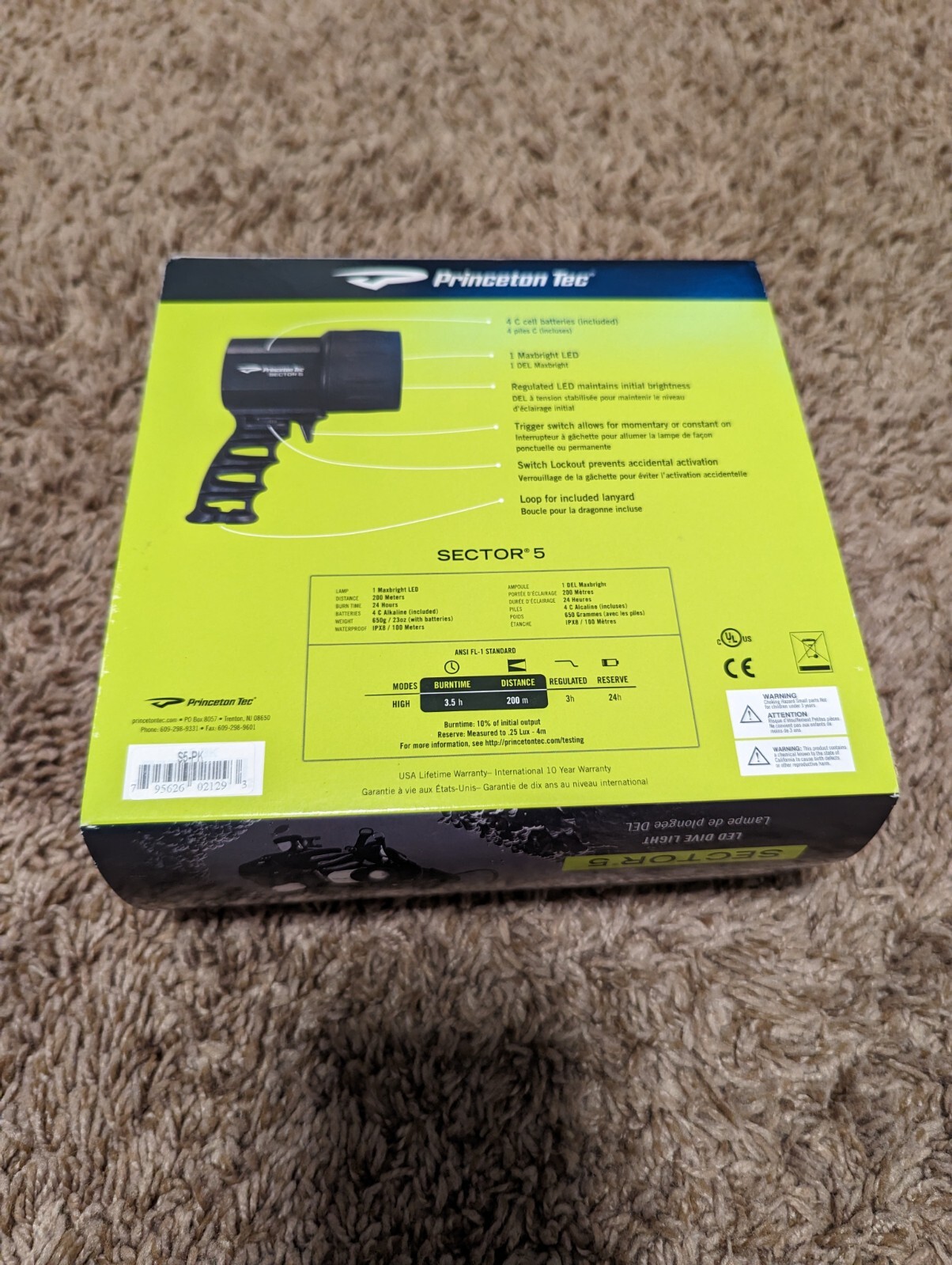 Princeton Tec Sector 5 LED Dive Light 550 Lumens Pink