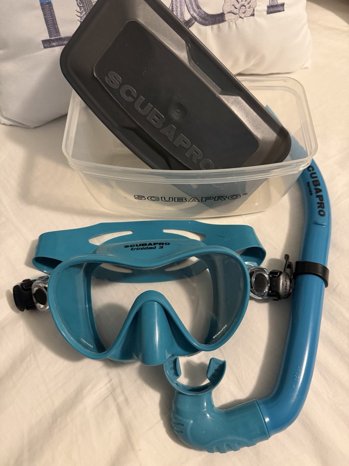 New Scubapro Trinidad 3 Mask Turquoise With Apnea Snorkel