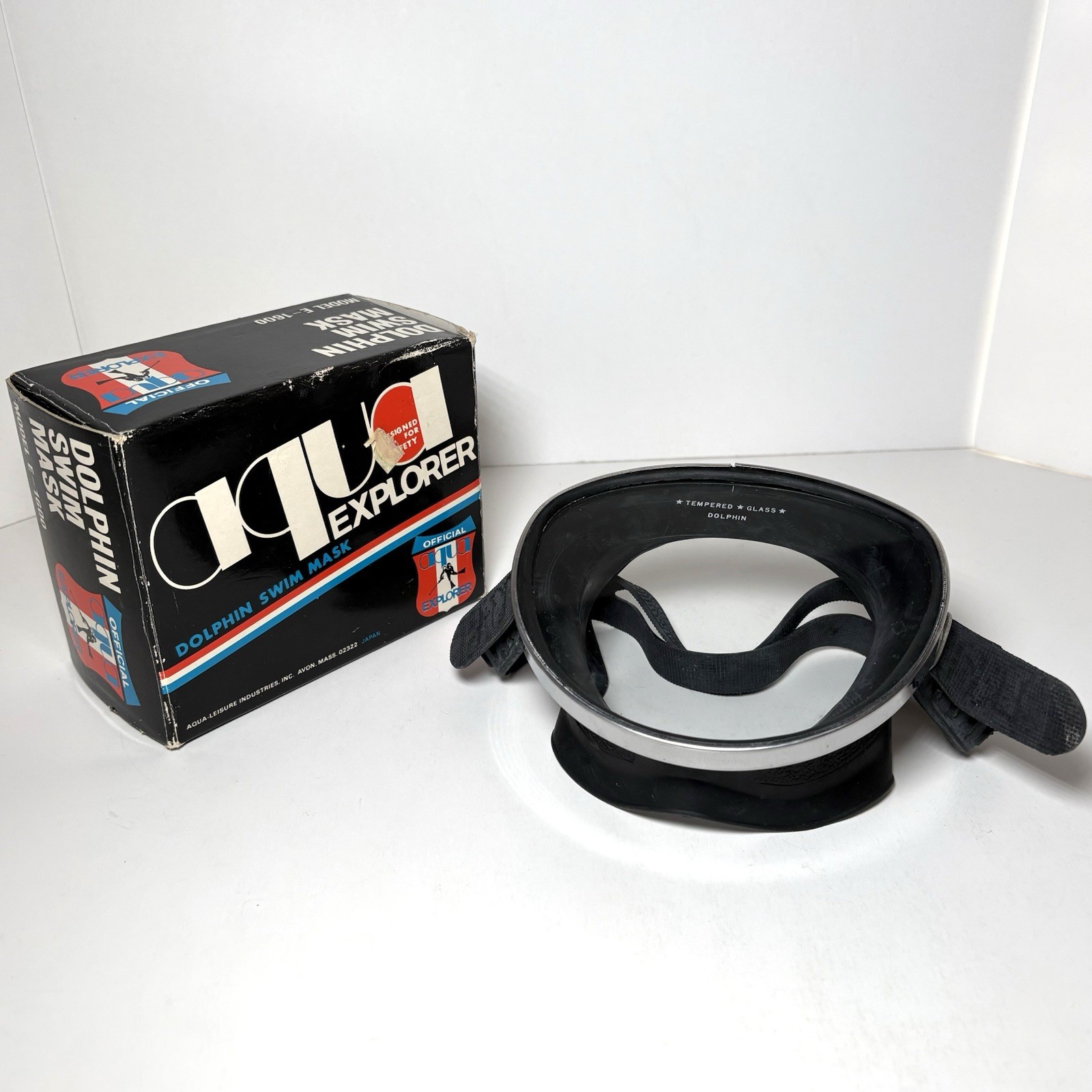 Aqua Explorer Dolphin Swim Mask Model E-1600 Original Open Box Rubber Eyewear