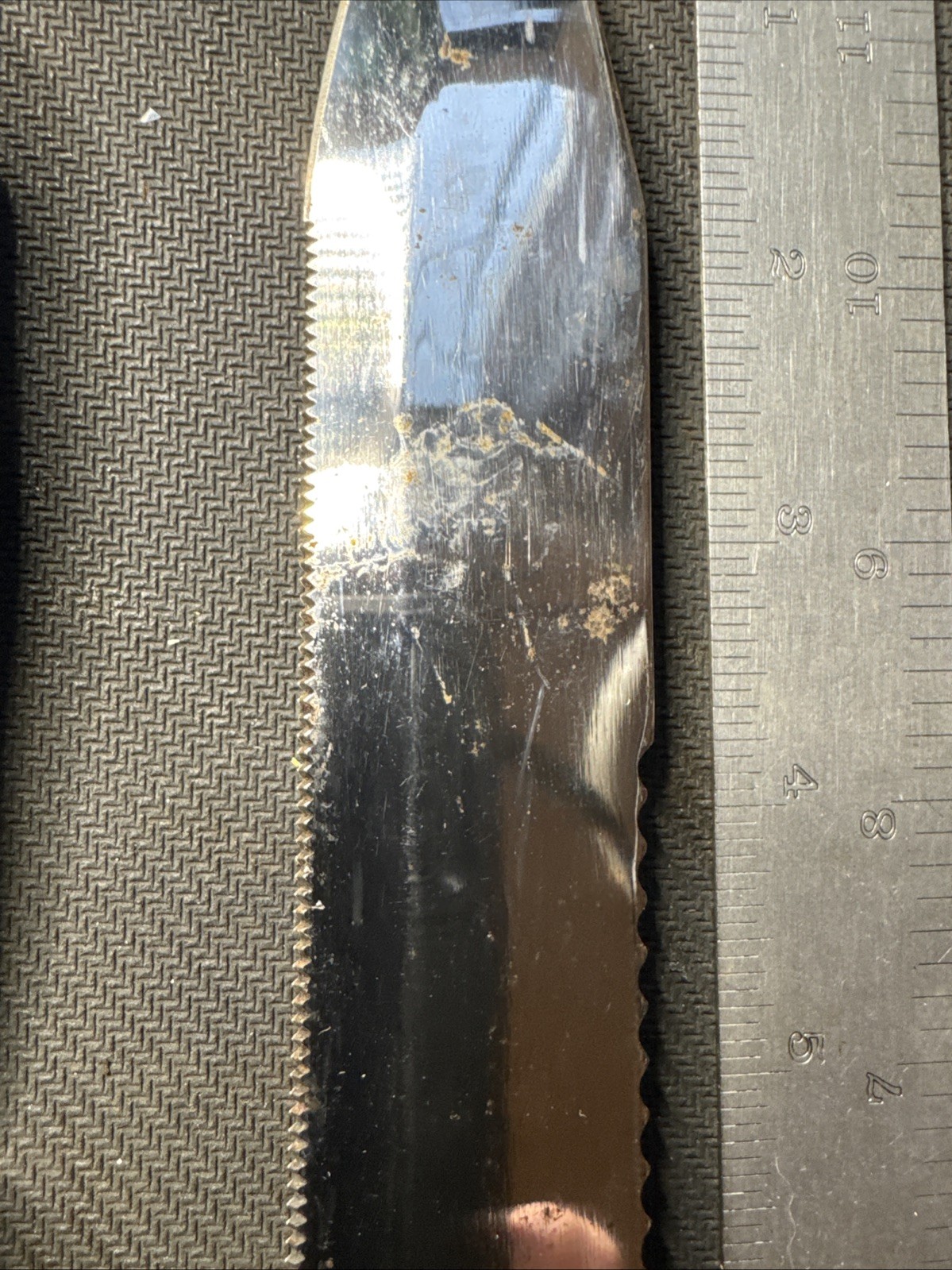 TABATA Stainless Steel Japan Diving Knife w/ Sheath, Broken Tip, Melted Sheath