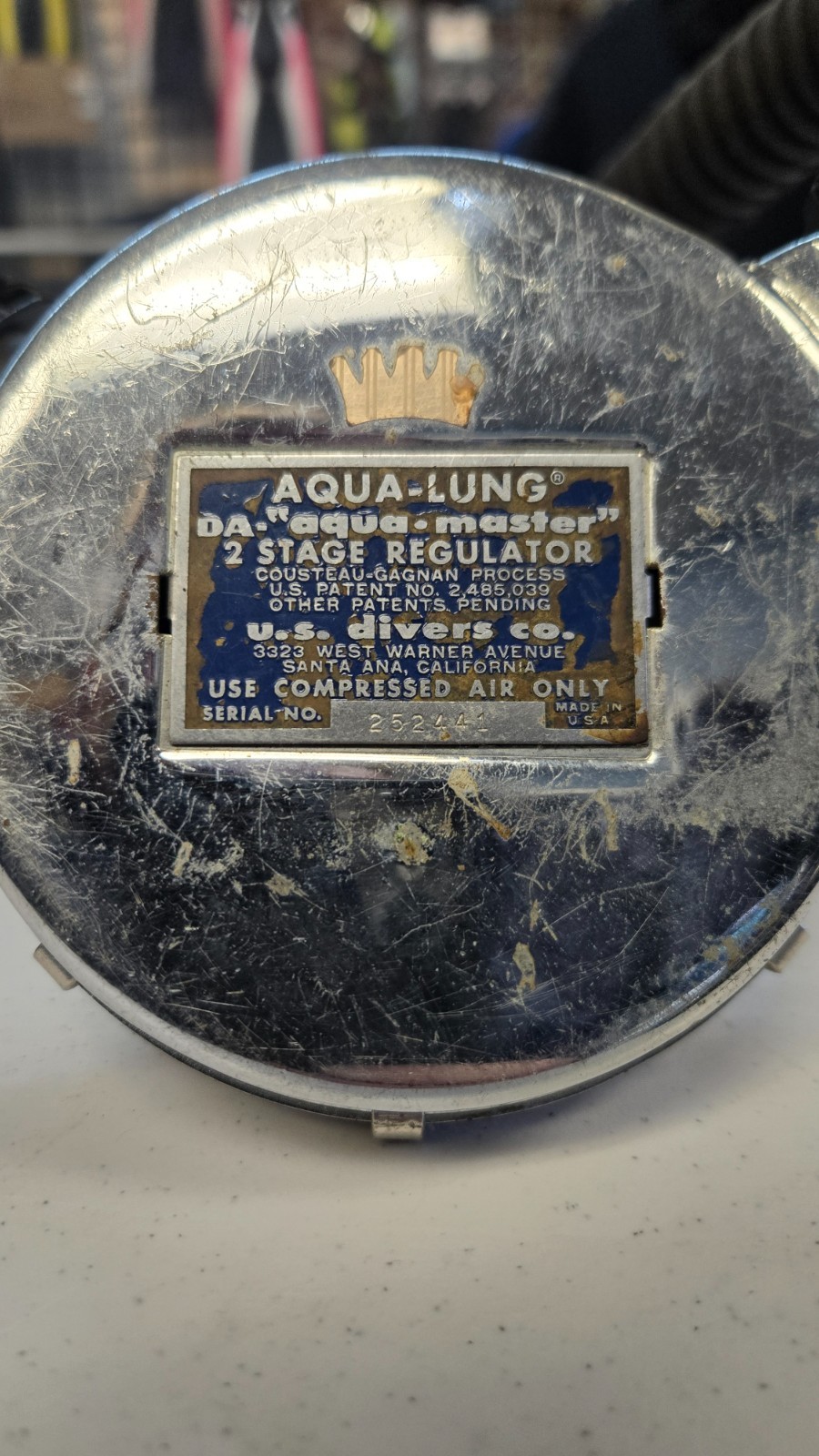 Scuba Regulator Very Rare Original Aqualung «DA -Aqua -Master» Double Hose