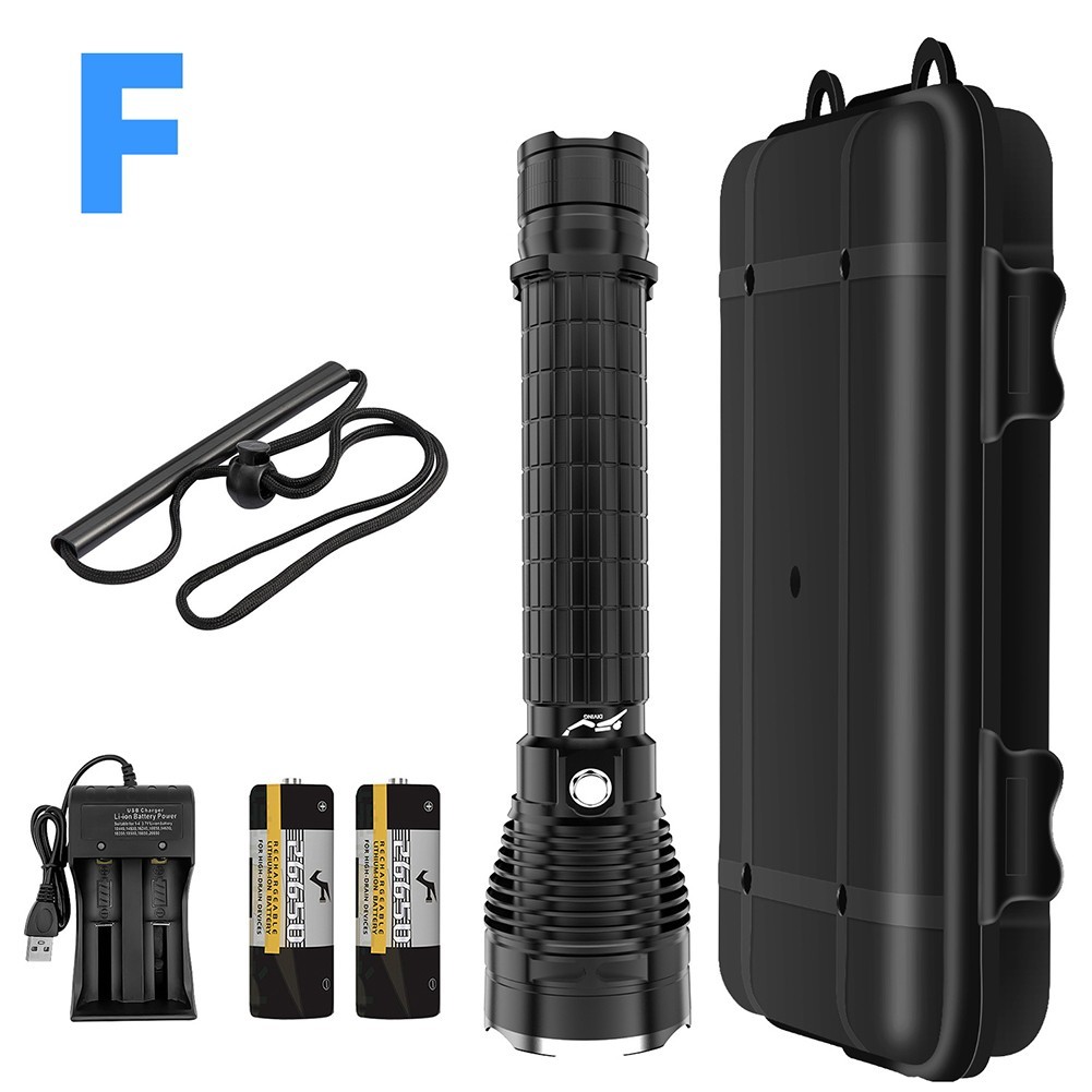 Scube Diving Flashlight P70-LED Light Waterproof Underwater Outdoor USB Torch