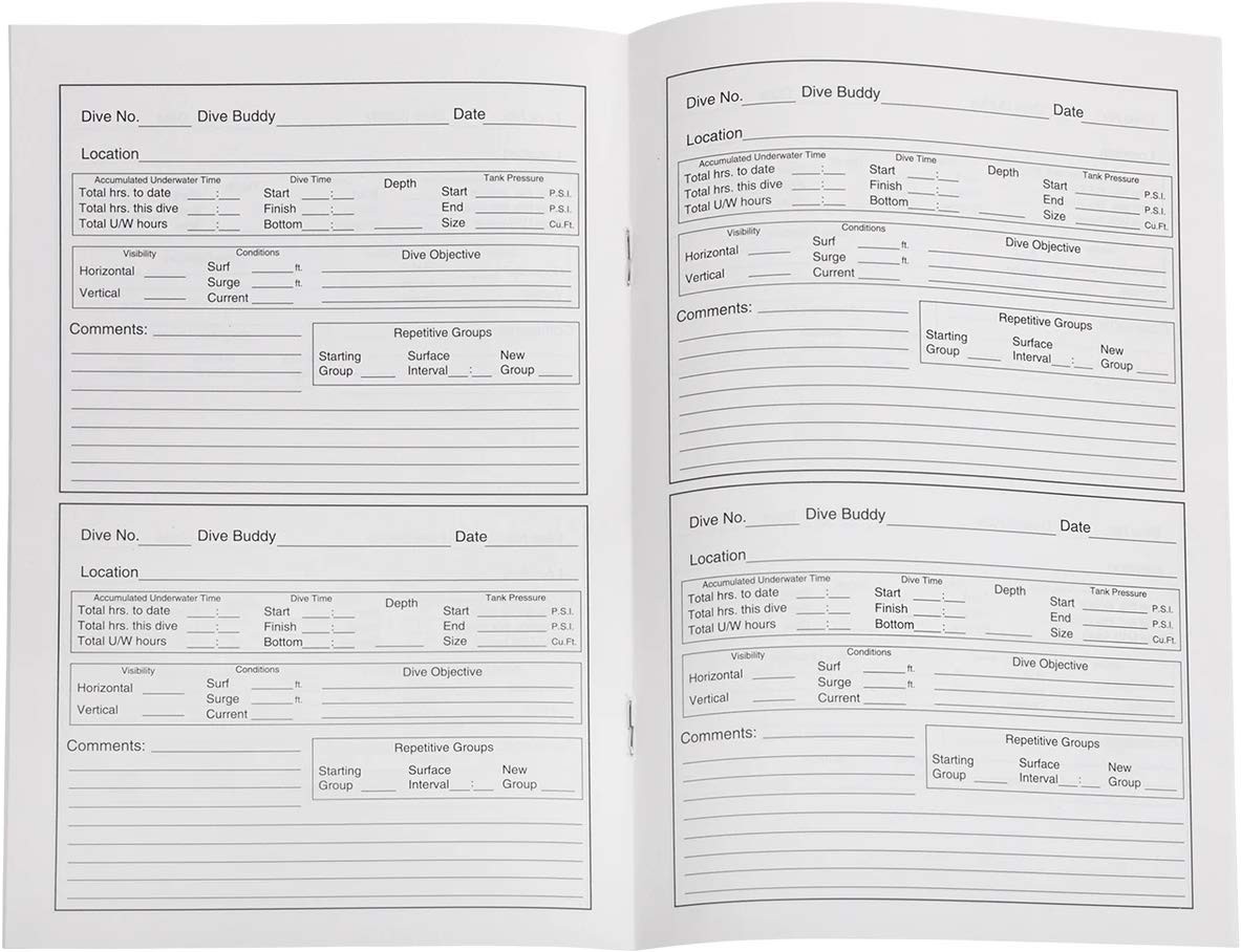 TRIDENT Standard Diver’s Log Book 8 x 5.625 inches, Divers