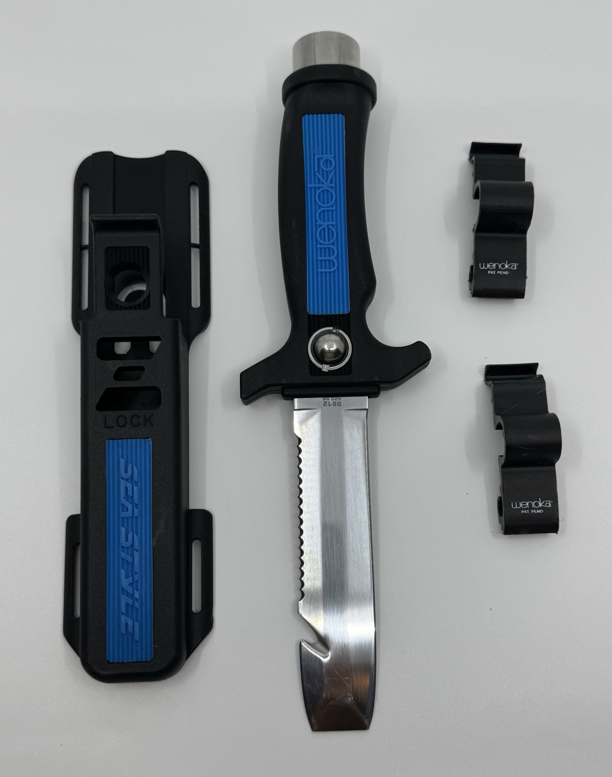Wenoka Sea Style Stainless Steel Blunt Scuba Dive Knife w/ Sheath 8812 420 SS