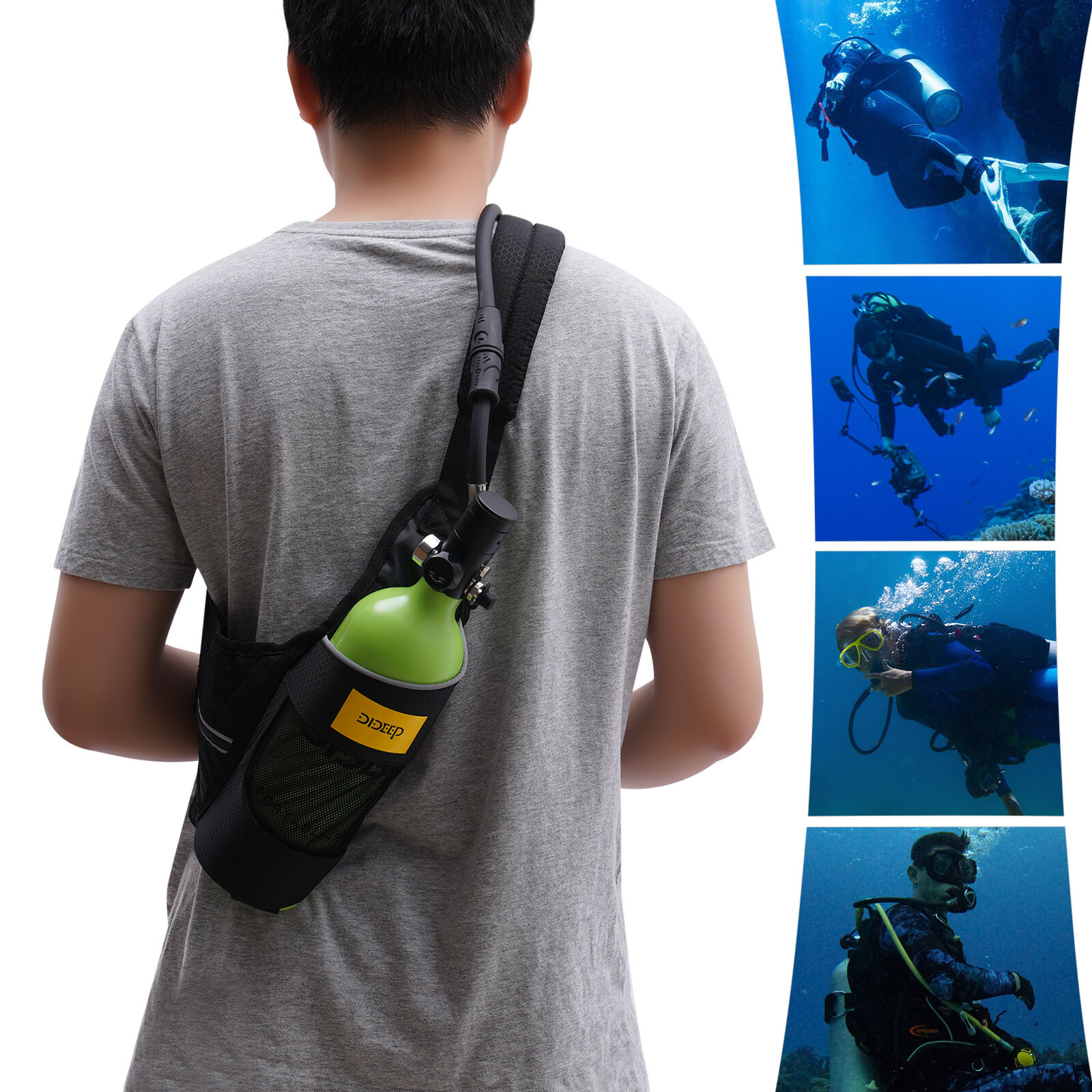 1L Mini Scuba Tank Underwater Dive Portable Lungs Deepest 32.8ft Scuba Oxygen