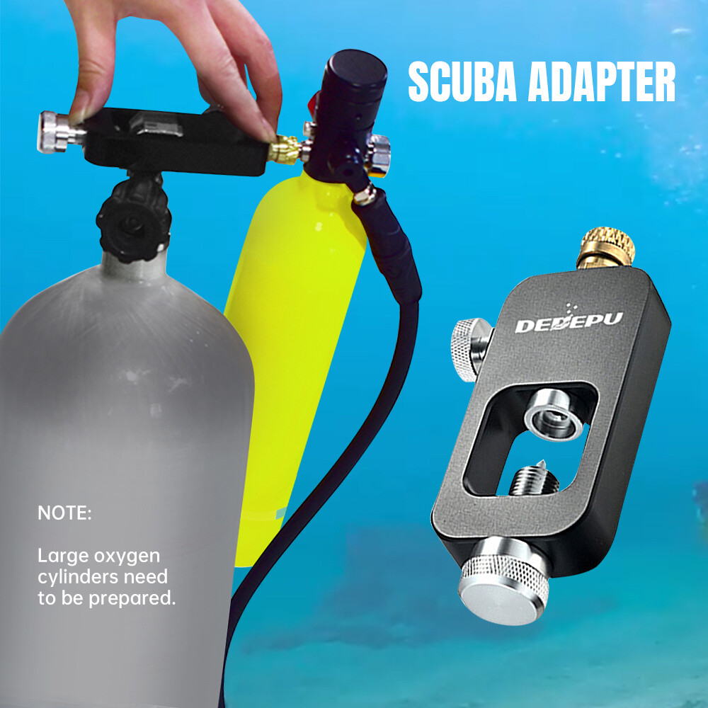 DEDEPU Scuba 1L Oxygen Tank Underwater Breath High Pressure Pump +Diving Glasses