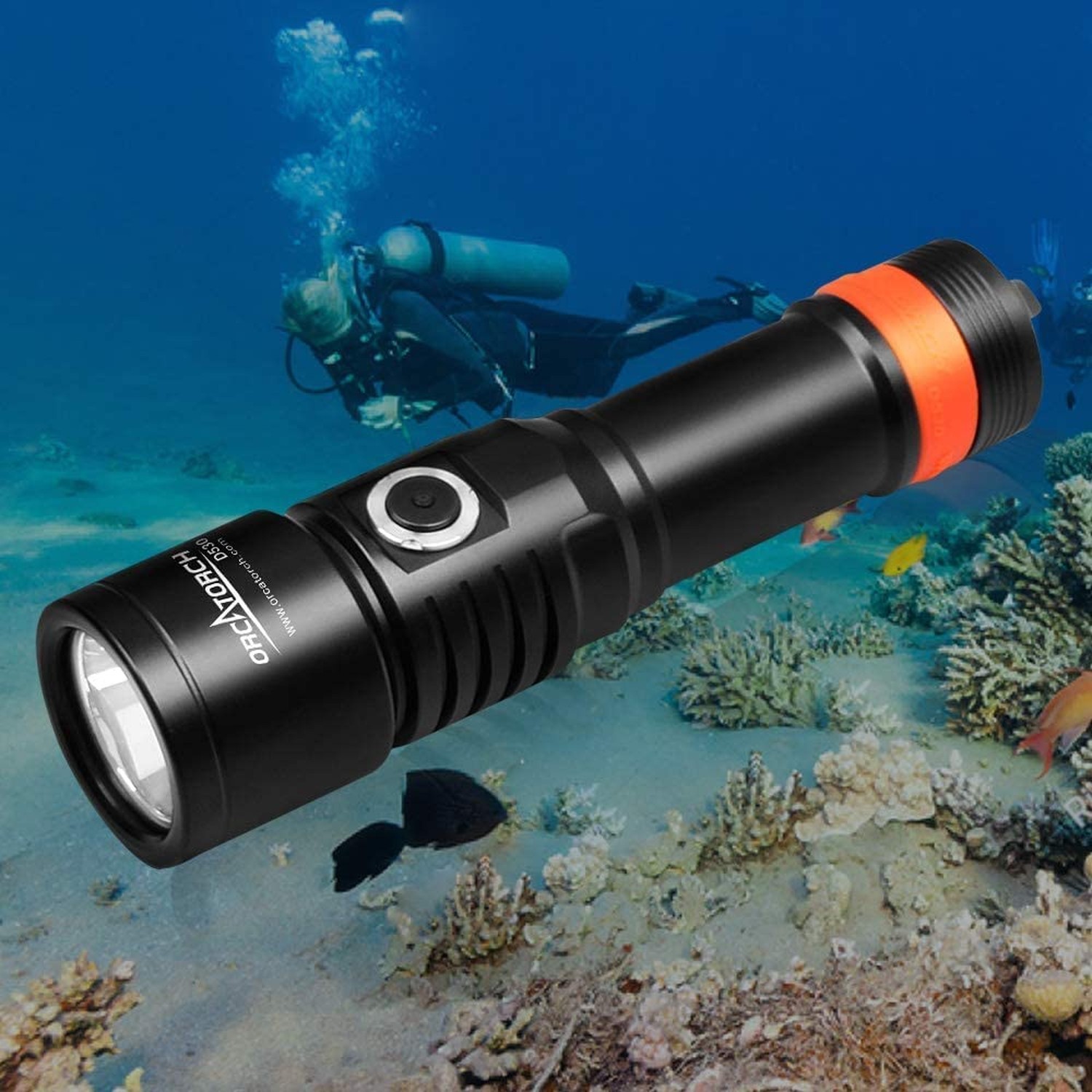 ORCATORCH D530 Scuba Dive Light, 1300 Lumens, 8 Degrees Narrow Beam Angle, Ti…