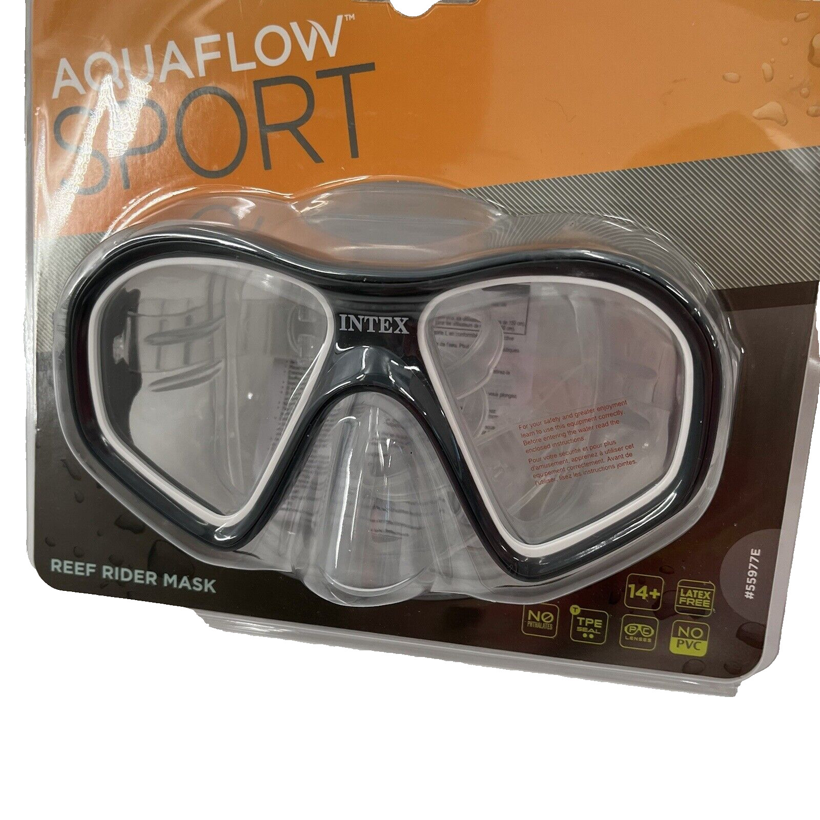 NEW Reef Rider Adult Ages 14+ Face Mask INTEX Aqua Flow Sport Latex Free No PVC