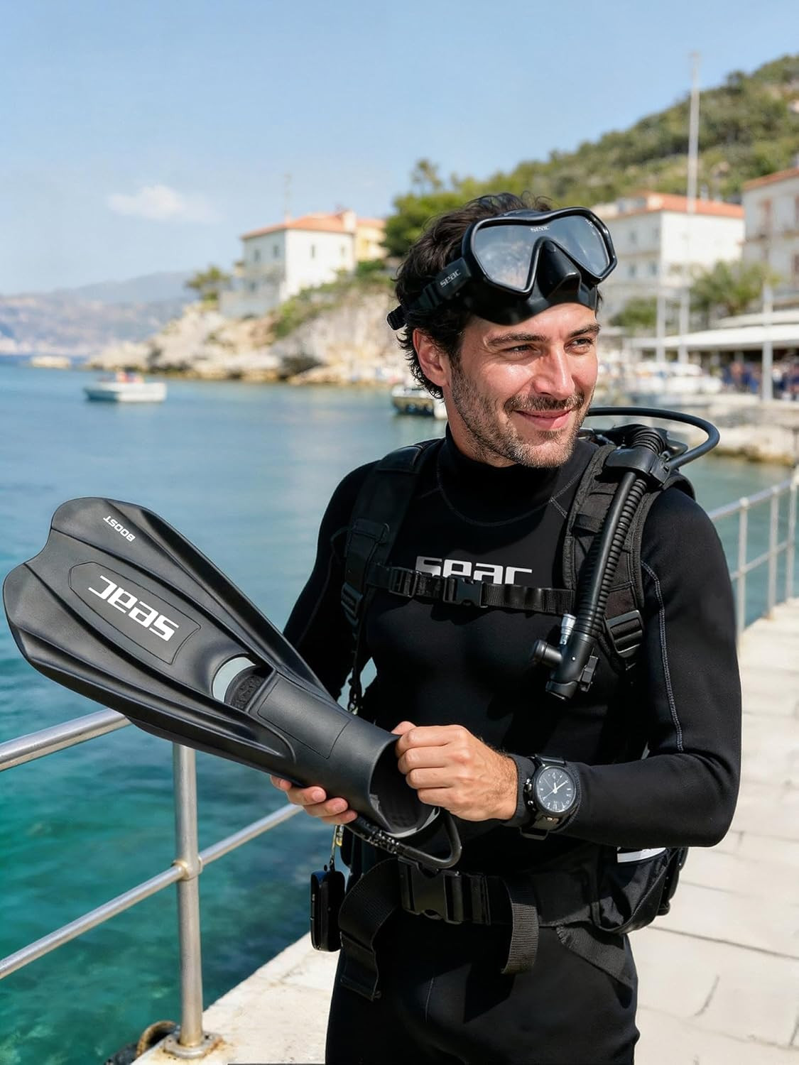 Pura – Frameless Single-Lens Silicone Diving Mask | Antifog Low Volume Mask for