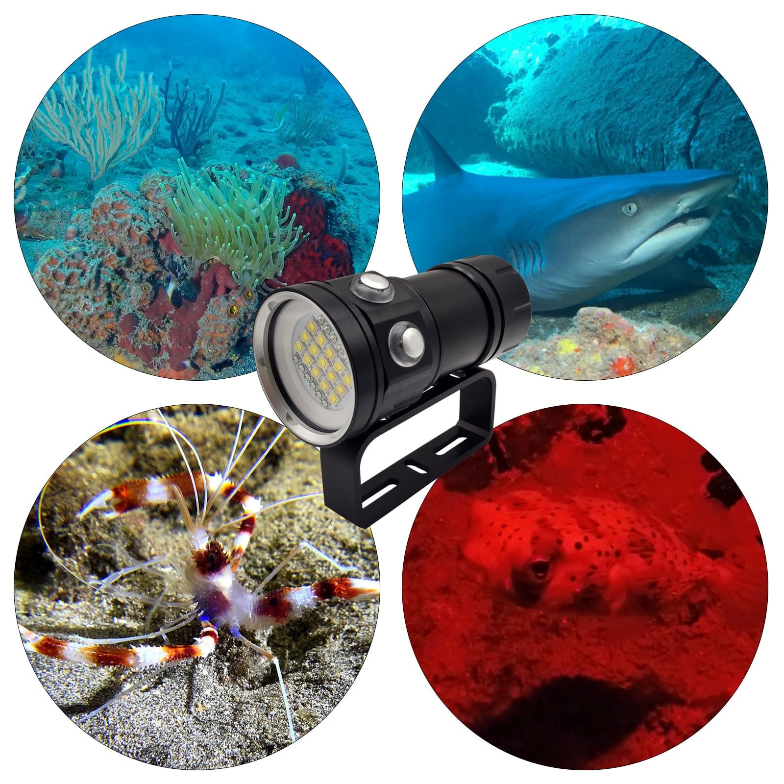 18000 Lumen Waterproof Diving Flashlight – 100M LED Torch with 7 Modes