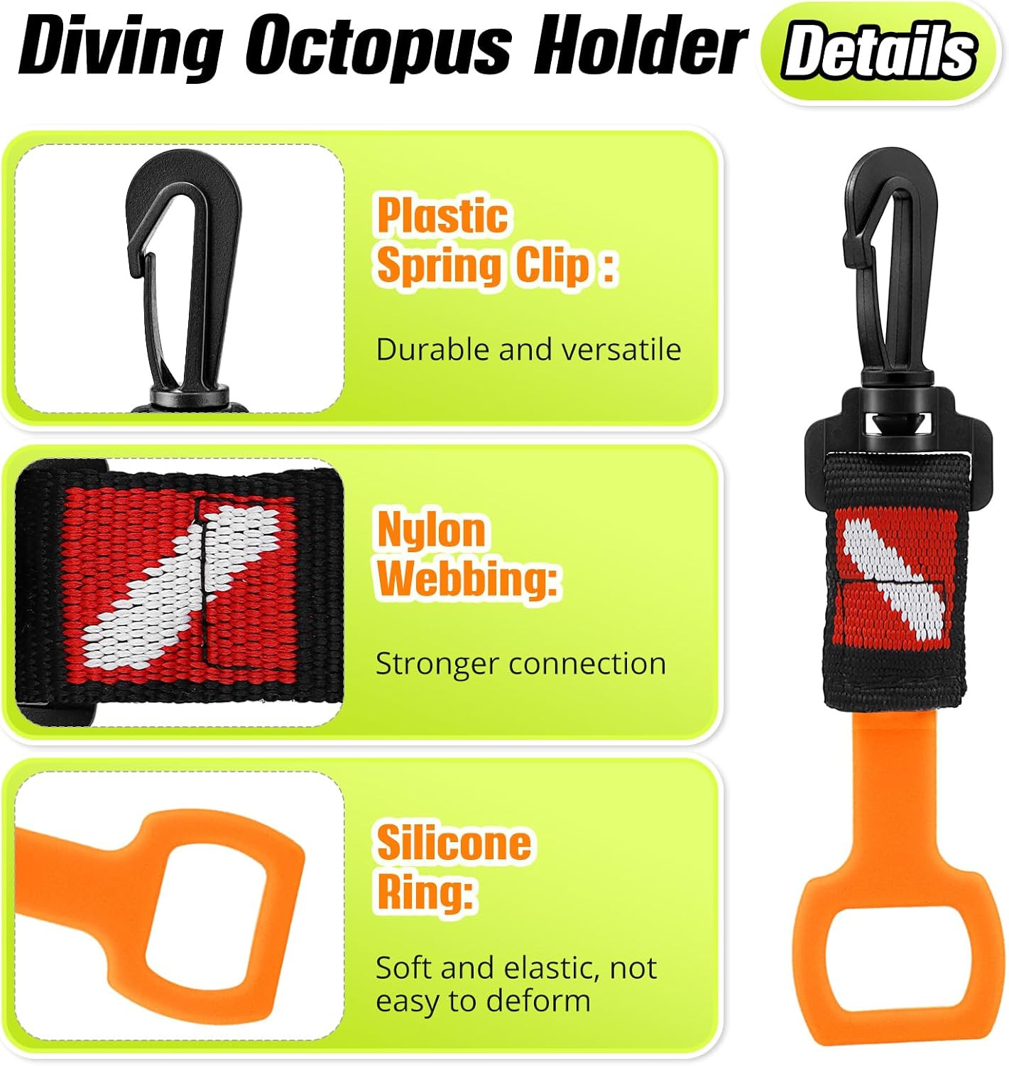 2 Pack Scuba Diving Regulator Octopus Holder, Octopus Mouthpiece Retainer with S