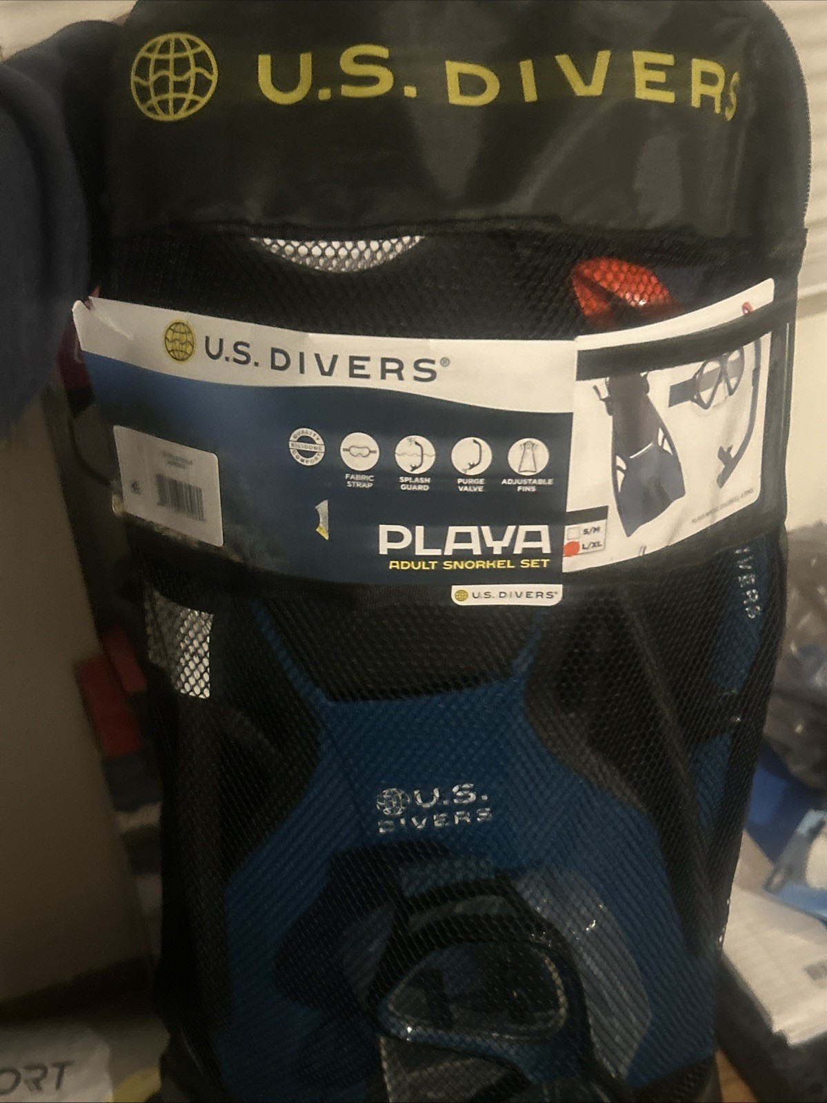 U.S. Divers Playa Adult Snorkel Set L/XL (Black & Blue)