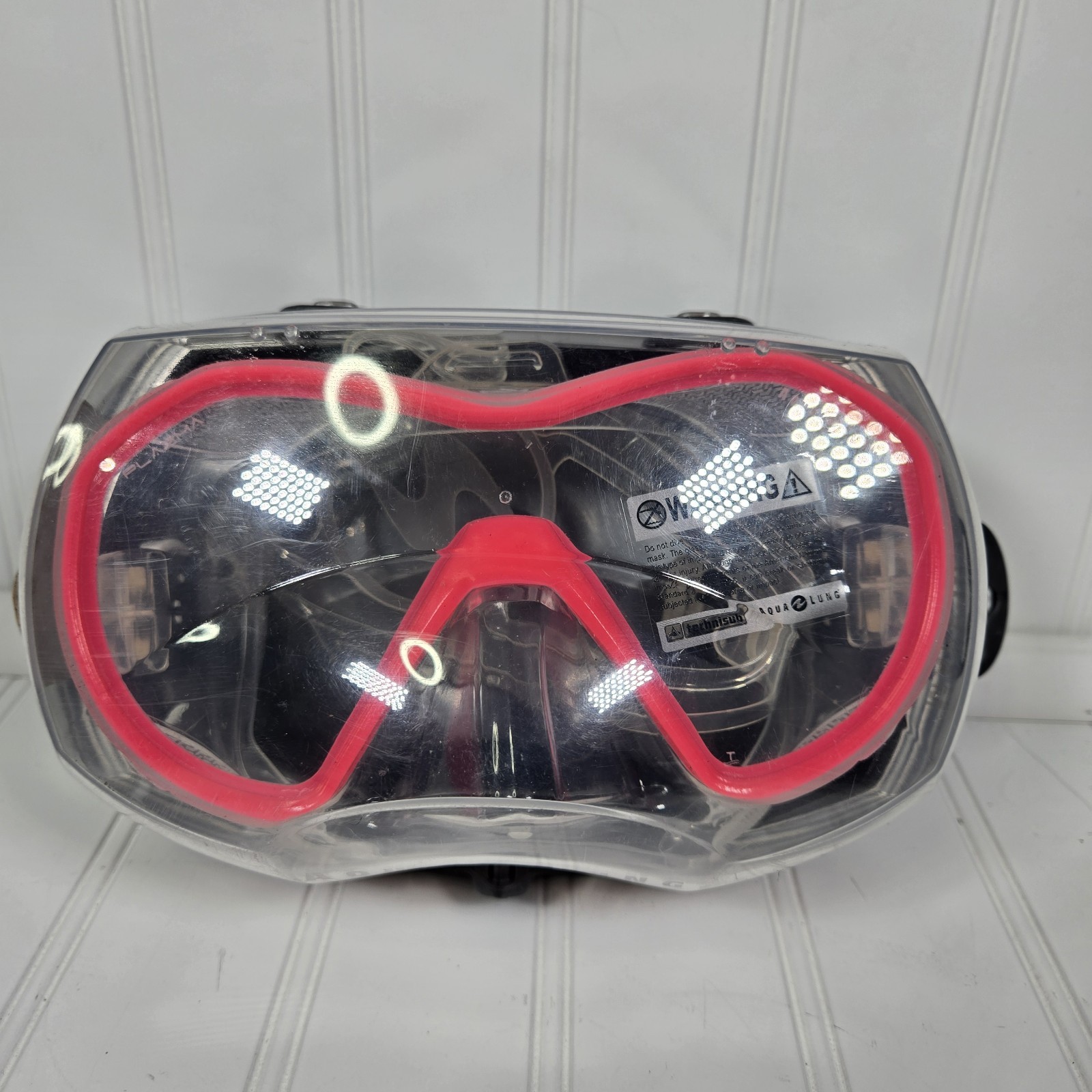 Aqua Lung Plazma Frameless Panoramic Diving Mask Scuba Swim Pink Adjustable Case