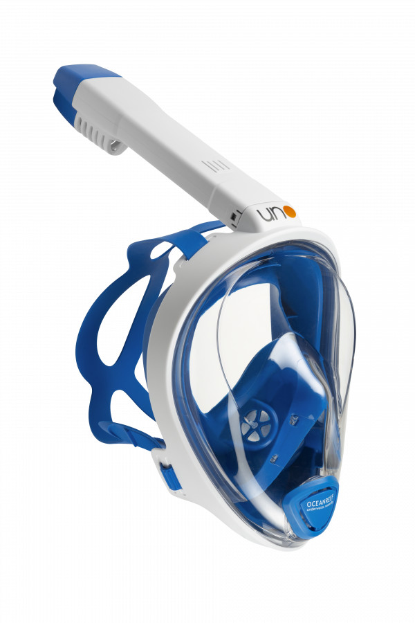 Used Ocean Reef UNO Full Face Snorkel Mask – Blue, Size: Small/Medium