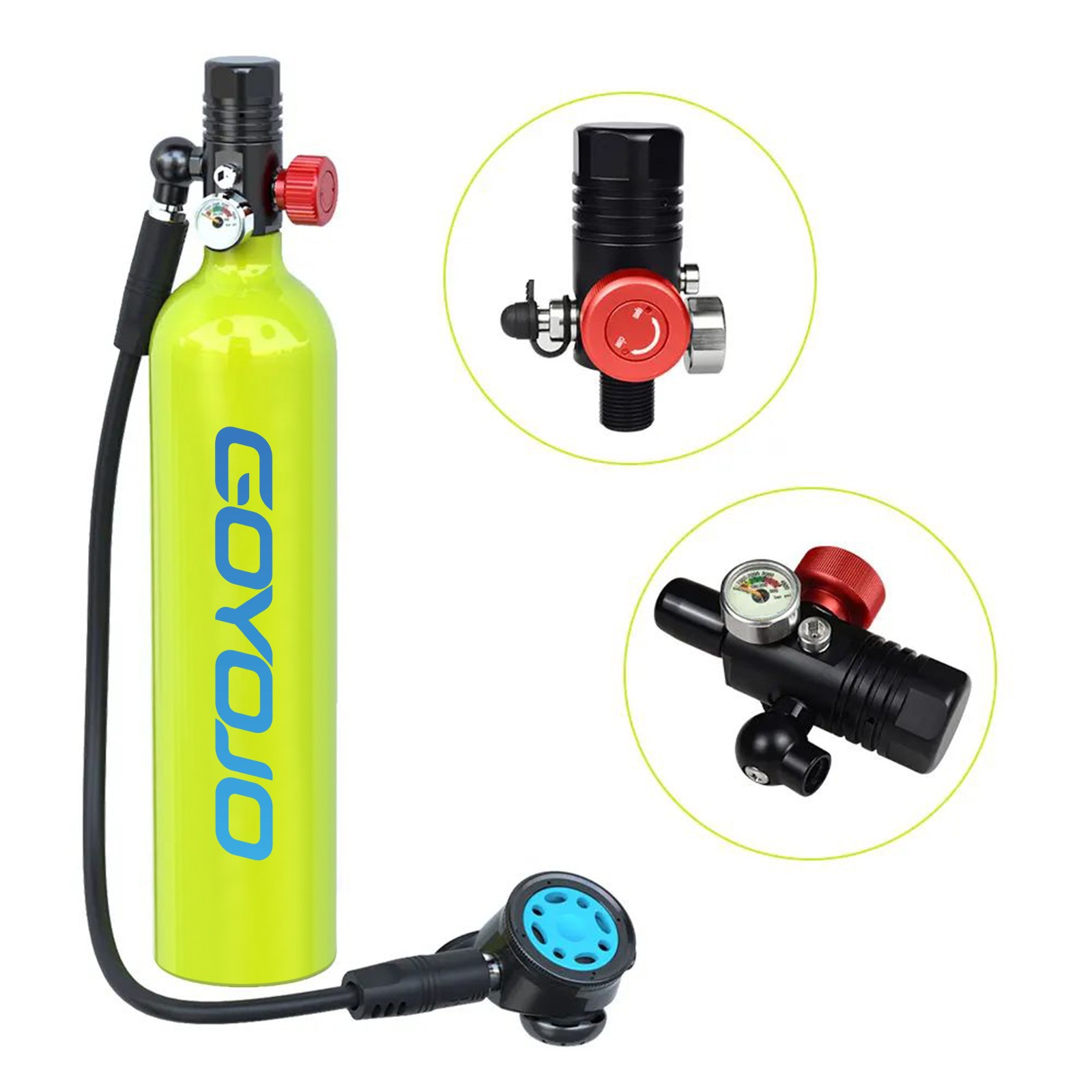 GOYOJO 1L Diving Scuba Tank Oxygen Tank Snorkeling Lung for Underwater with Mask