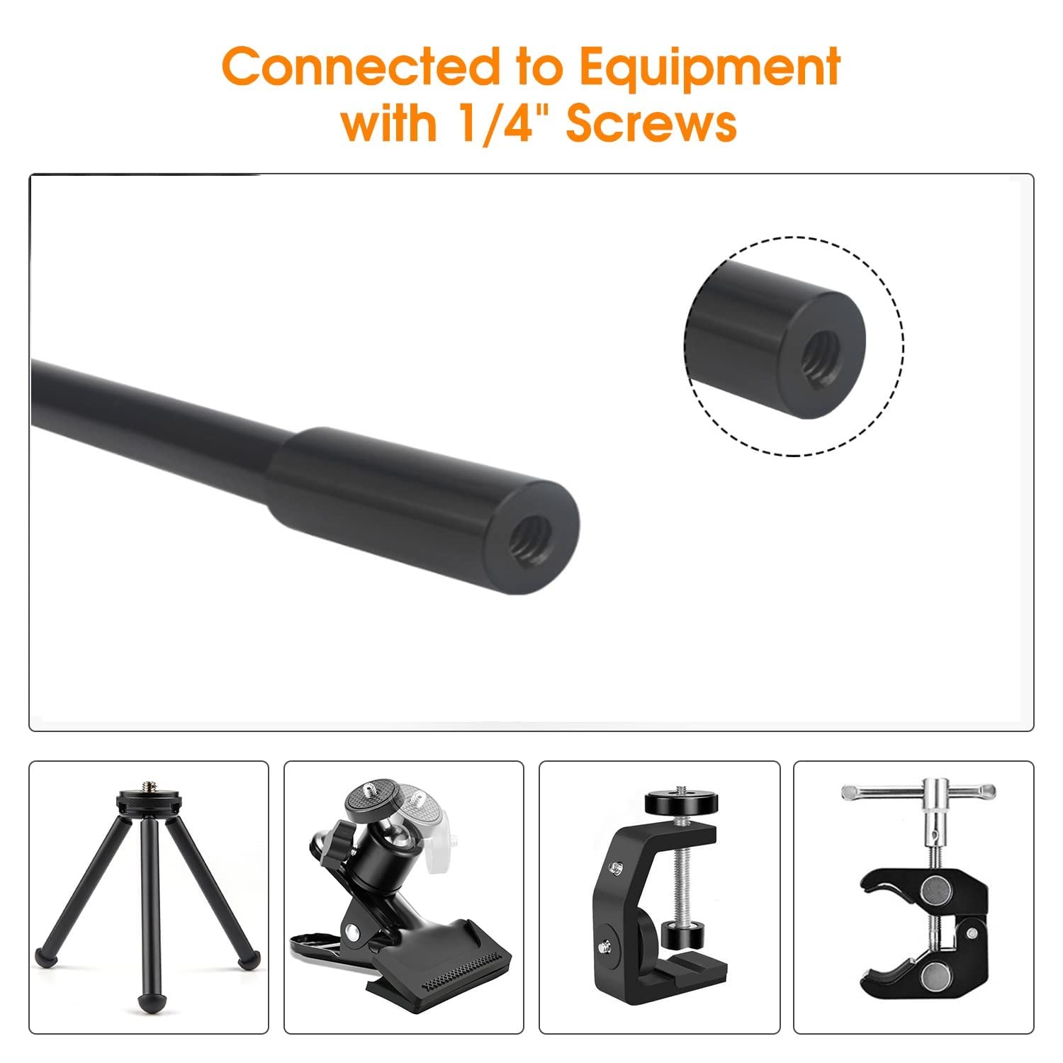 KAGYOKU Gooseneck Camera Mount 11 inch Arm 1/4 20 Threaded black